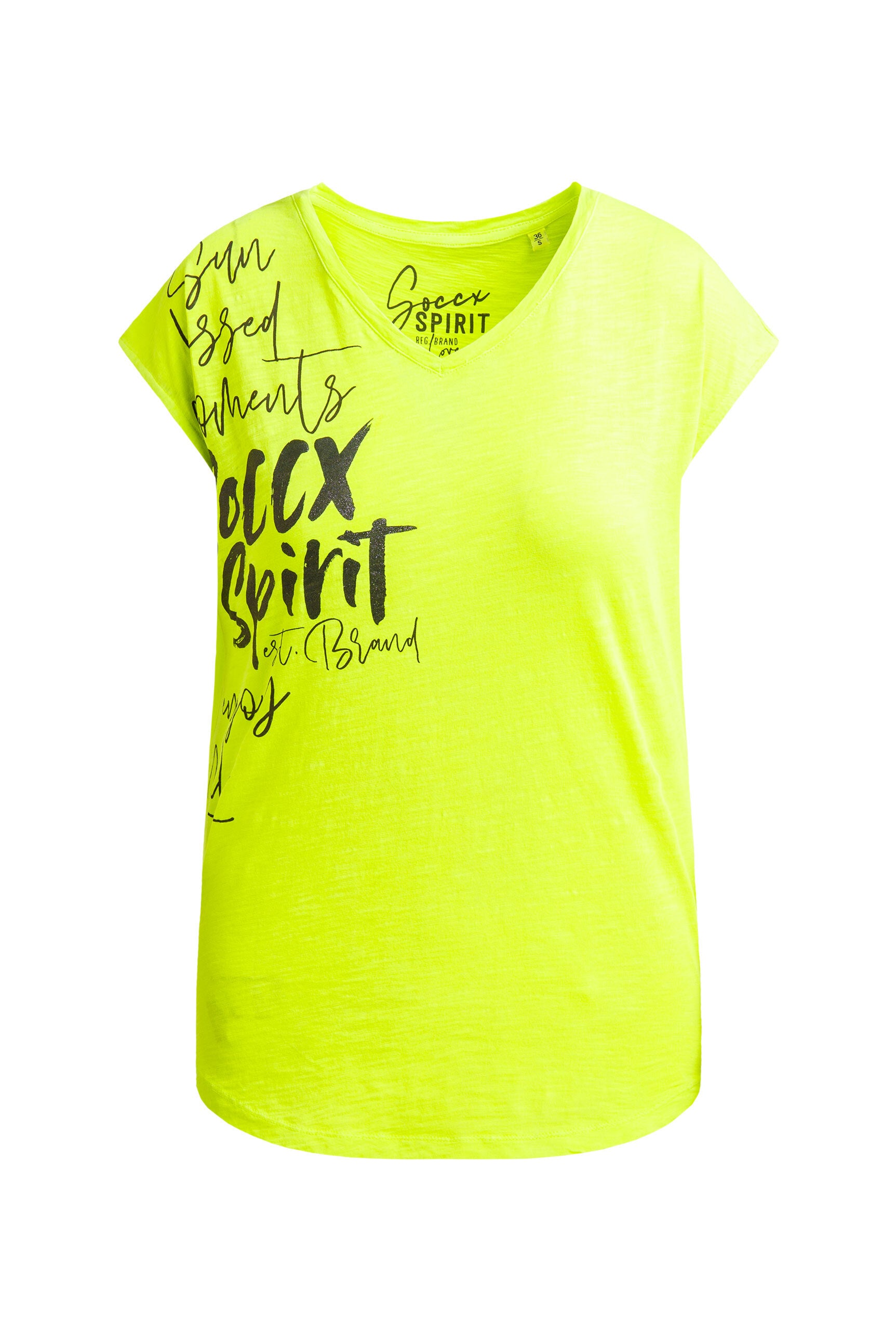 Koszulka bez rękawów z dekoltem w serek i nadrukami