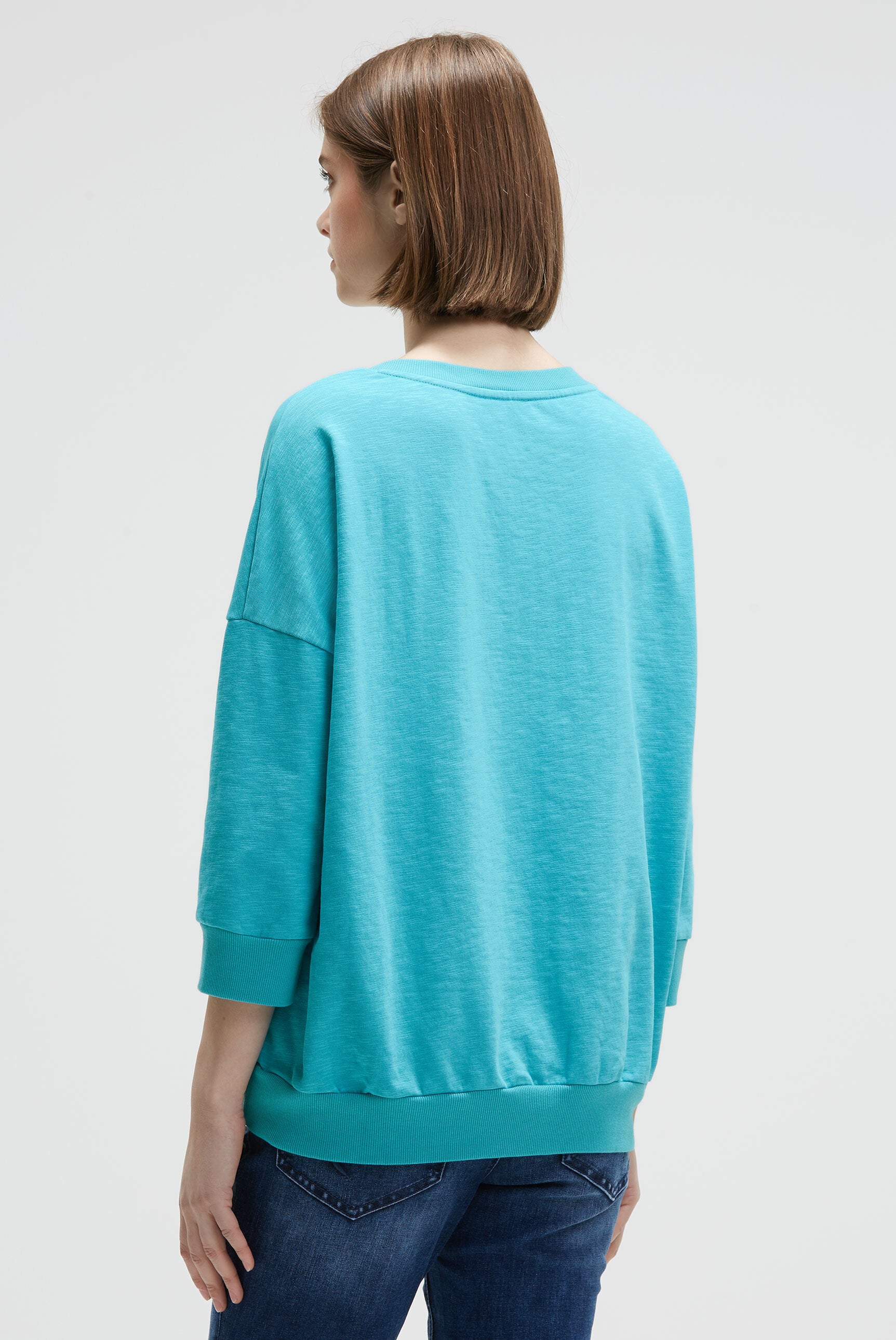 Oversized Sweatshirt mit V-Ausschnitt und Print ocean flash - 5