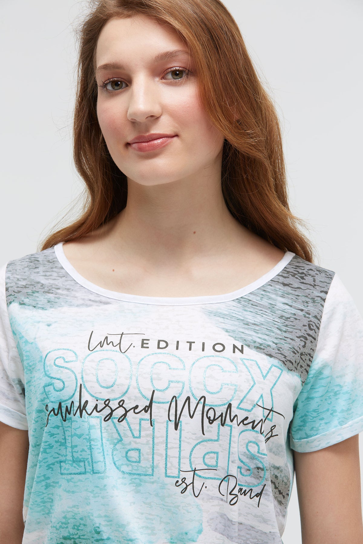 Ausbrenner-T-Shirt mit All Over Print ocean flash