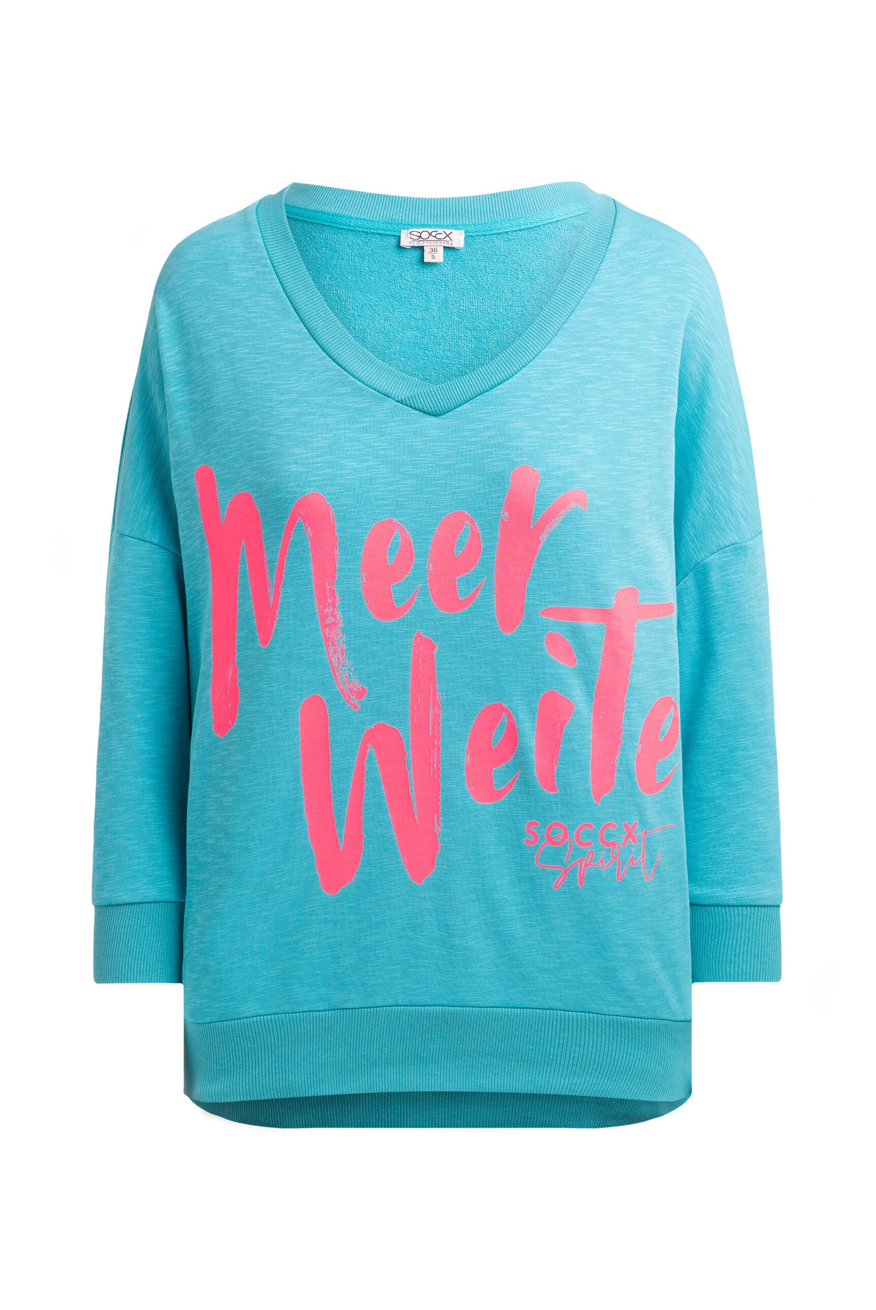 Oversized Sweatshirt mit V-Ausschnitt und Print ocean flash - 1