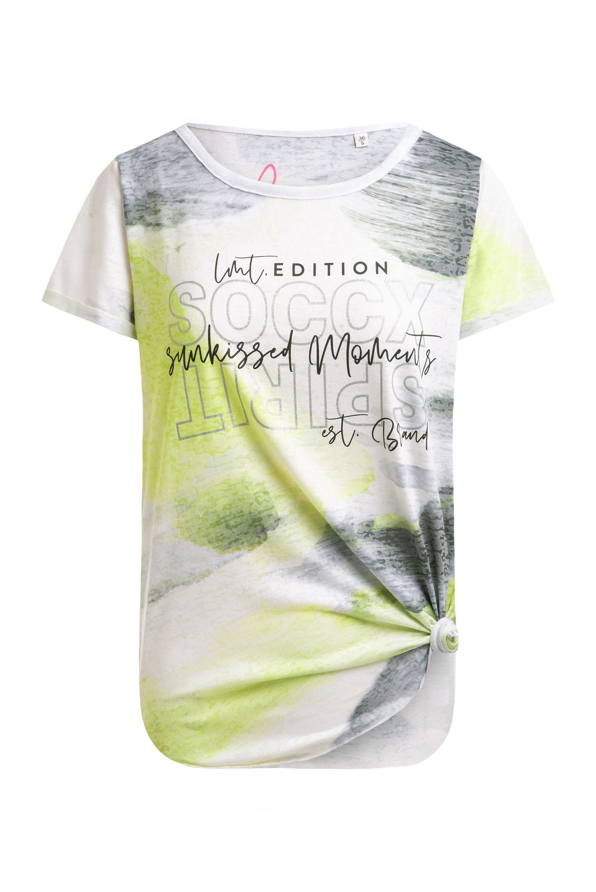 Ausbrenner-T-Shirt mit All Over Print electric lemon - 1