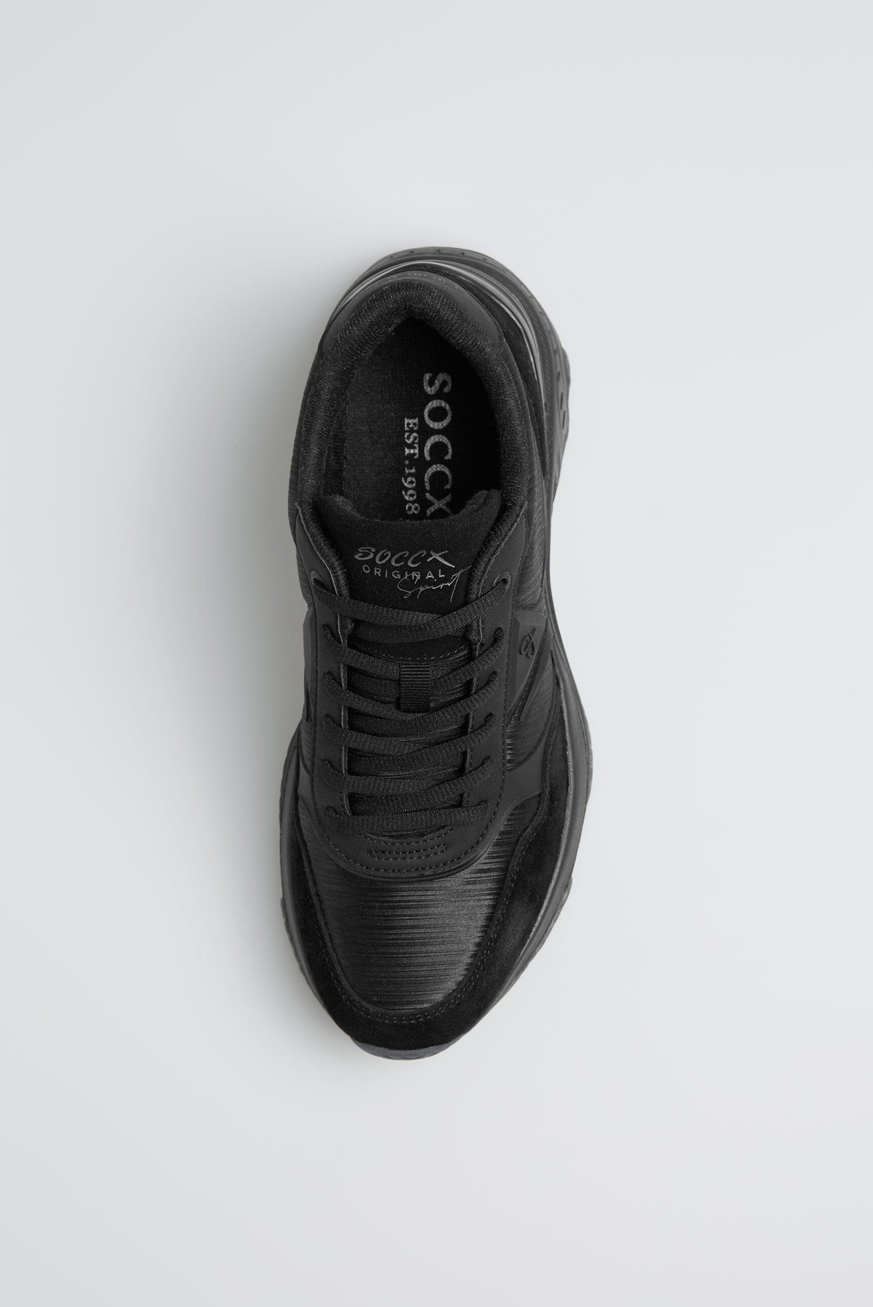 Niskie sneakersy w tonowanym miksie materiałów - 6