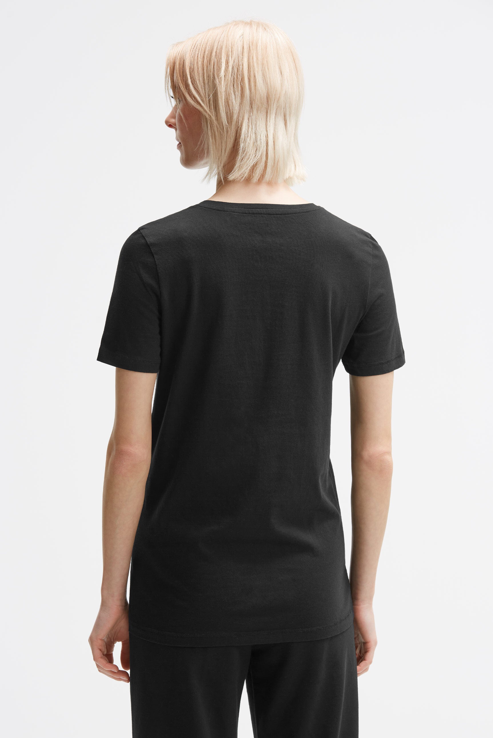 T-shirt z okrągłym dekoltem i nadrukiem z brokatem - 5