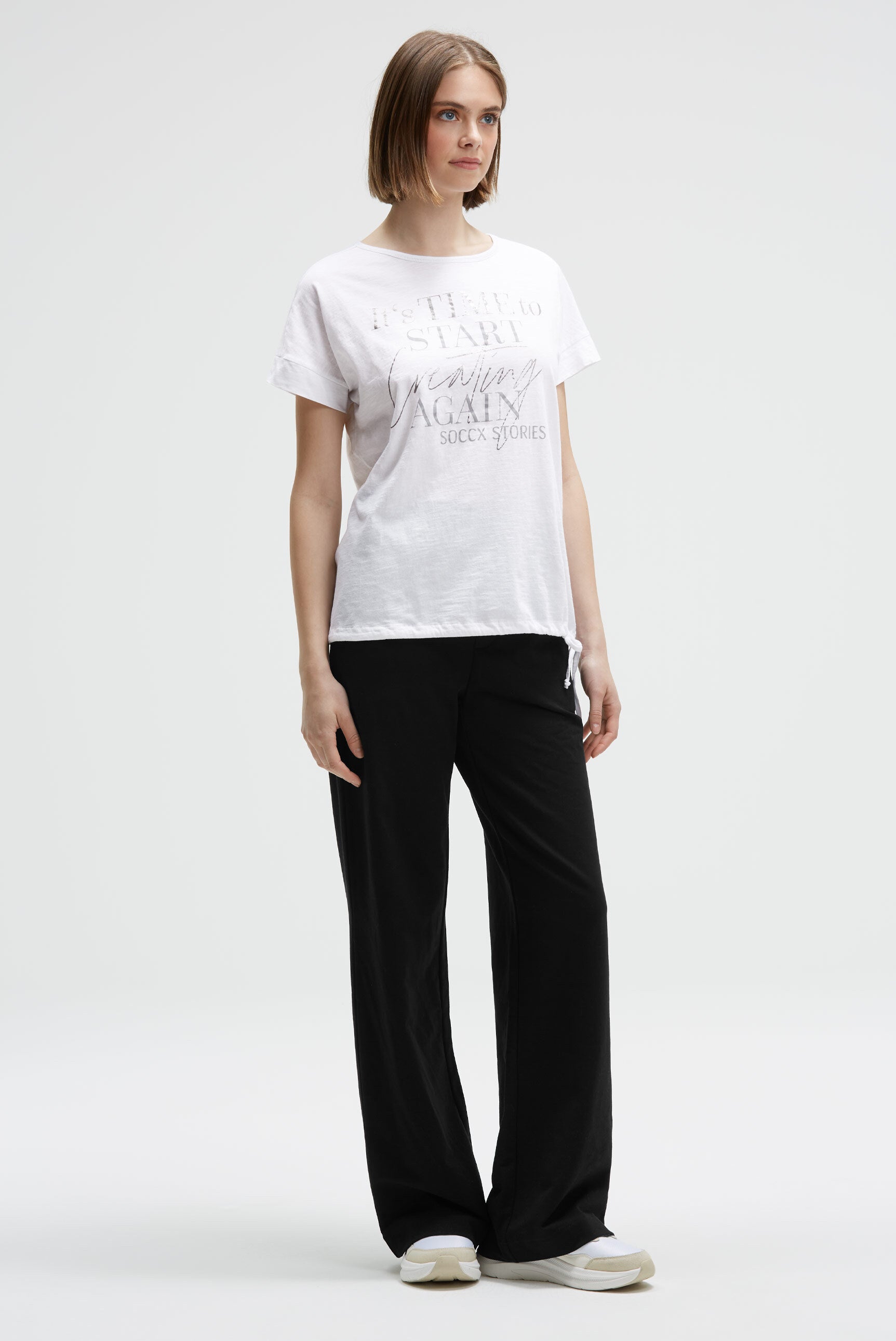 Koszulka Loose Fit ze ściągaczem w dole - 3