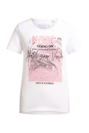 T-Shirt Rundhals mit Glitter Print