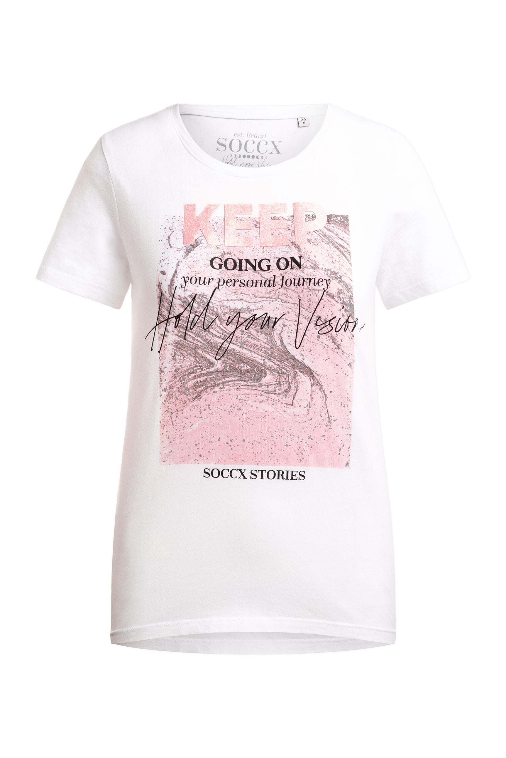 T-Shirt Rundhals mit Glitter Print - 1