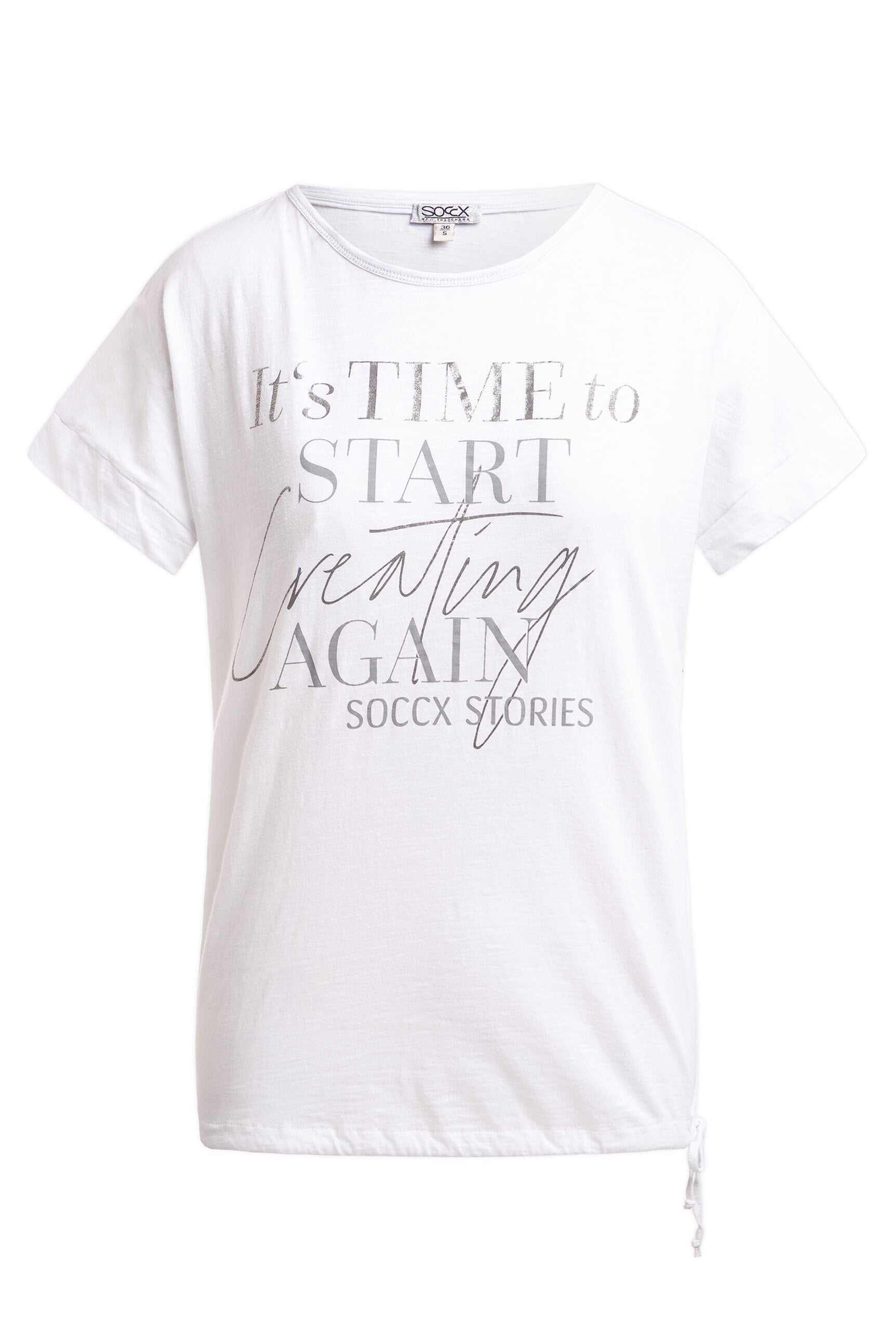 Koszulka Loose Fit ze ściągaczem w dole - 1