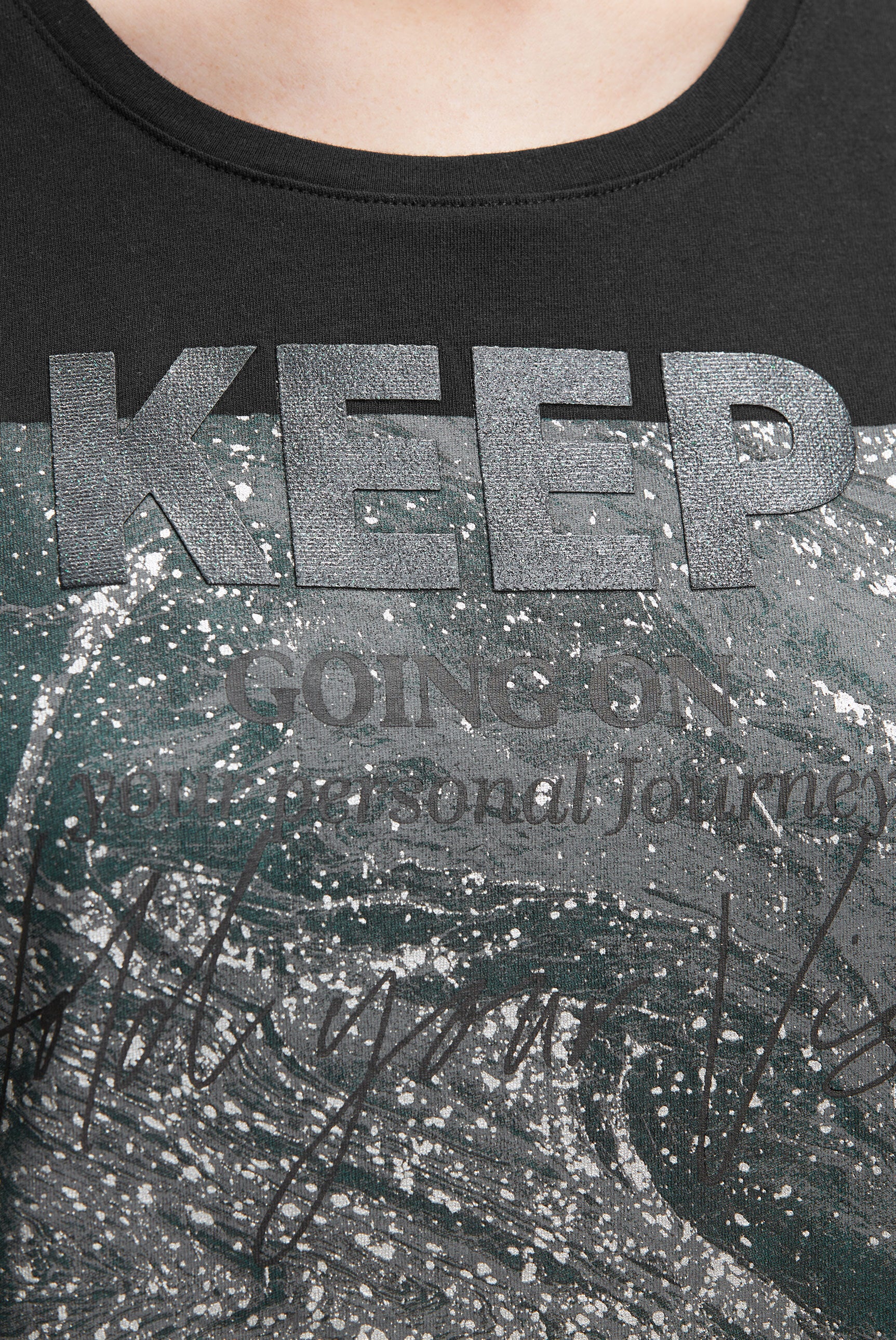 T-Shirt Rundhals mit Glitter Print