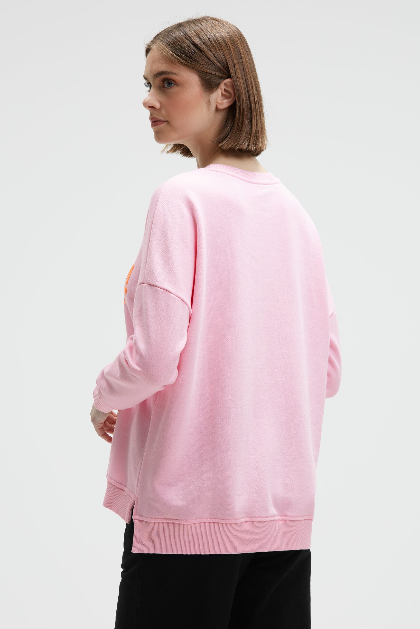 Sweatshirt z nadrukiem brokatowym rubber