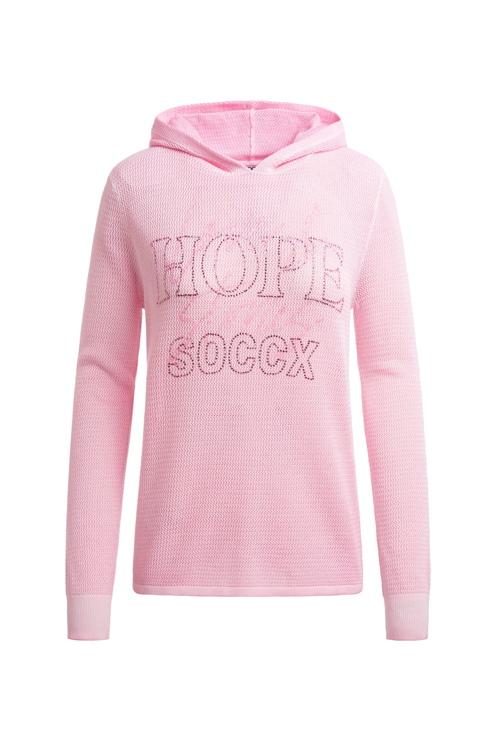 Strick-Hoodie mit Mesh-Struktur und Artwork