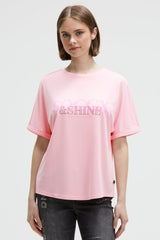 Logo T-shirt ze zdobieniem z kamieni