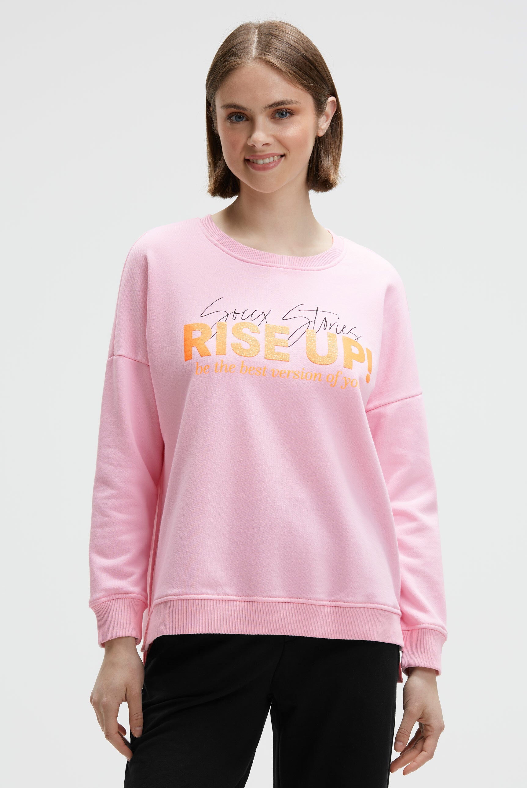 Sweatshirt z nadrukiem brokatowym rubber