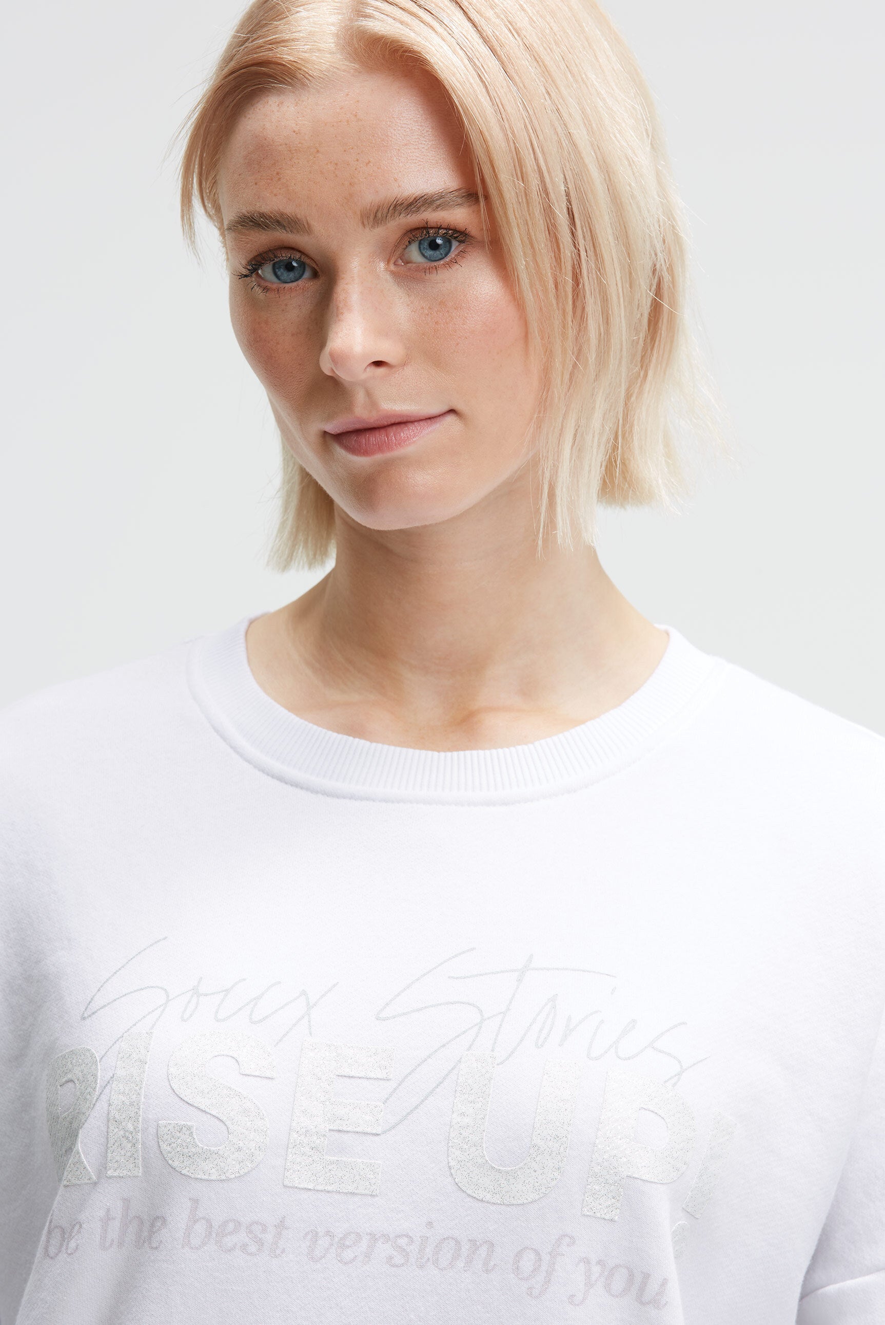 Sweatshirt z nadrukiem brokatowym rubber