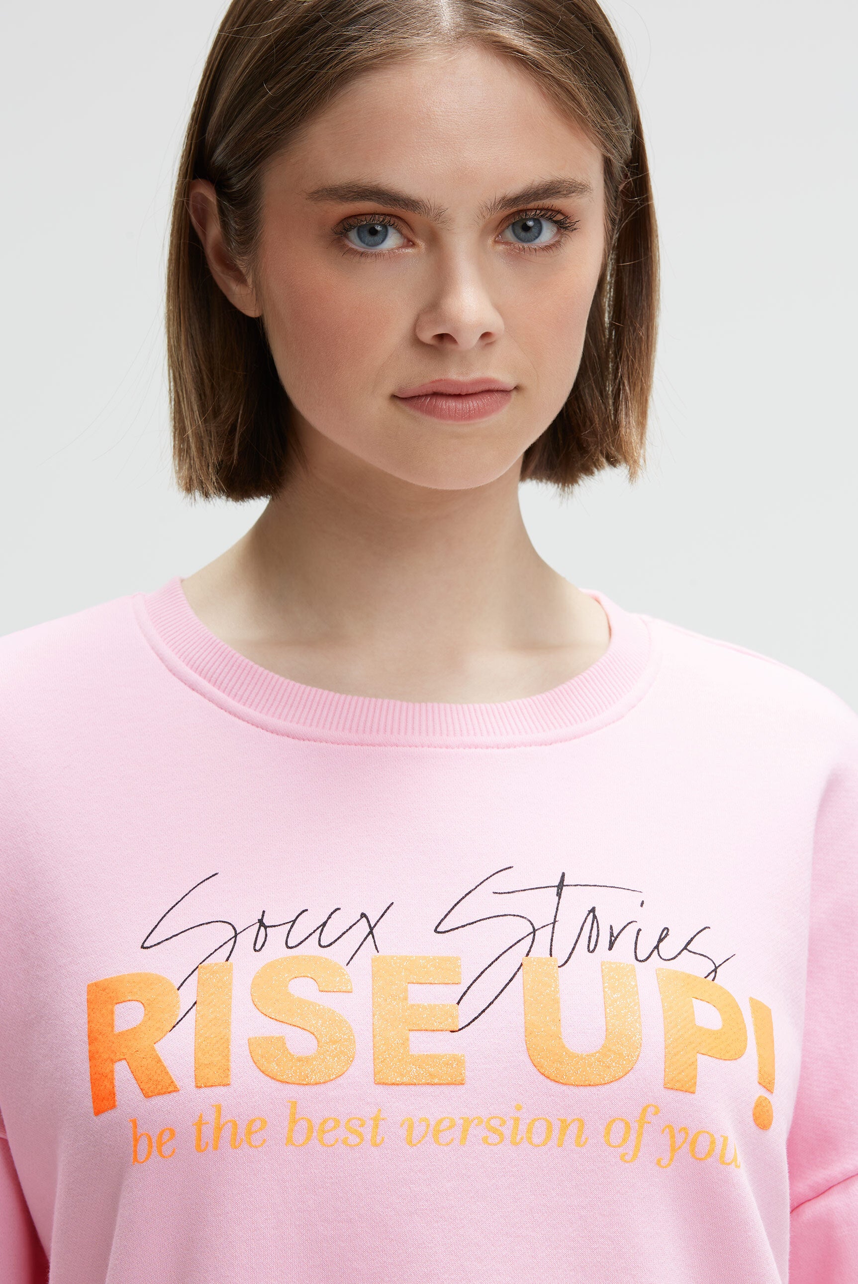 Sweatshirt z nadrukiem brokatowym rubber