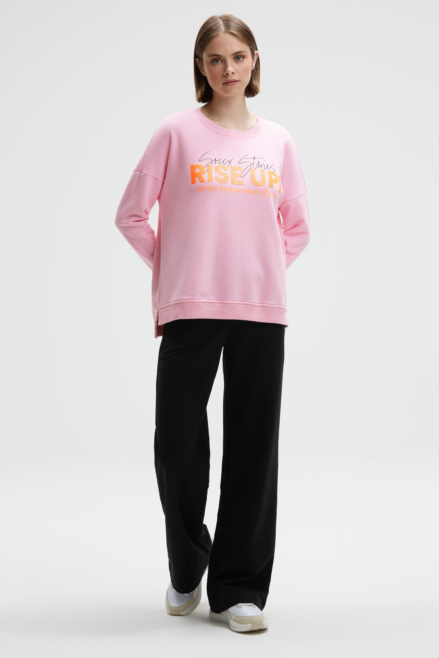 Sweatshirt z nadrukiem brokatowym rubber