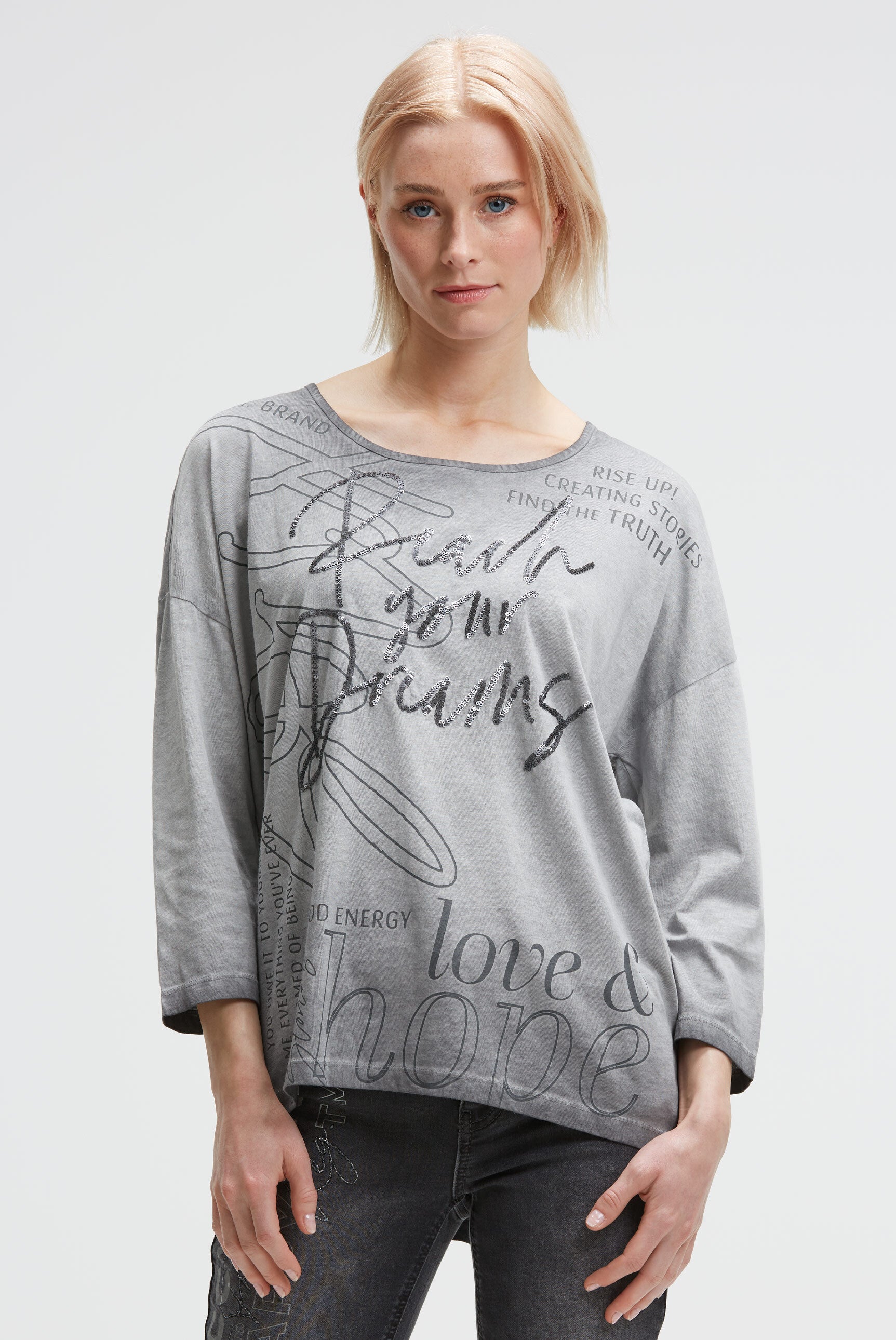 T-shirt oversize Oil Dyed z grafiką