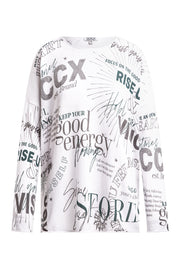 Cienki sweter z nadrukiem na całej powierzchni