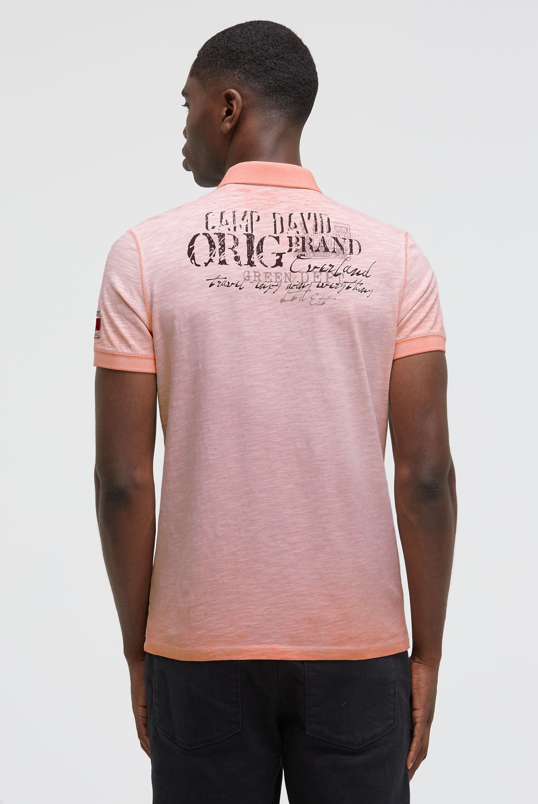 Poloshirt Oil Dyed z nadrukami w stylu used - 5