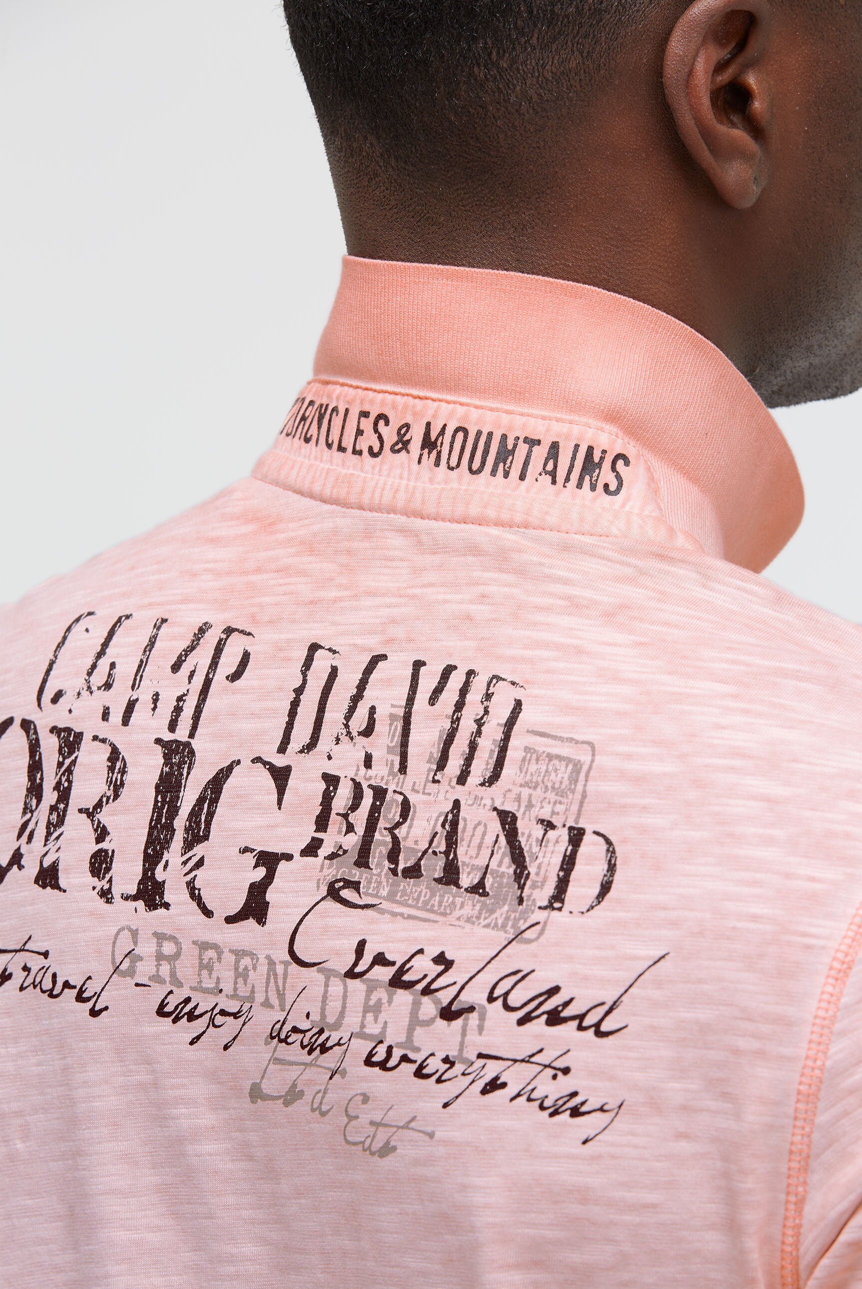 Poloshirt Oil Dyed z nadrukami w stylu used - 7