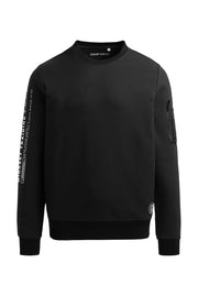 Bluza z interlocku z kieszenią na rękawie i nadrukiem