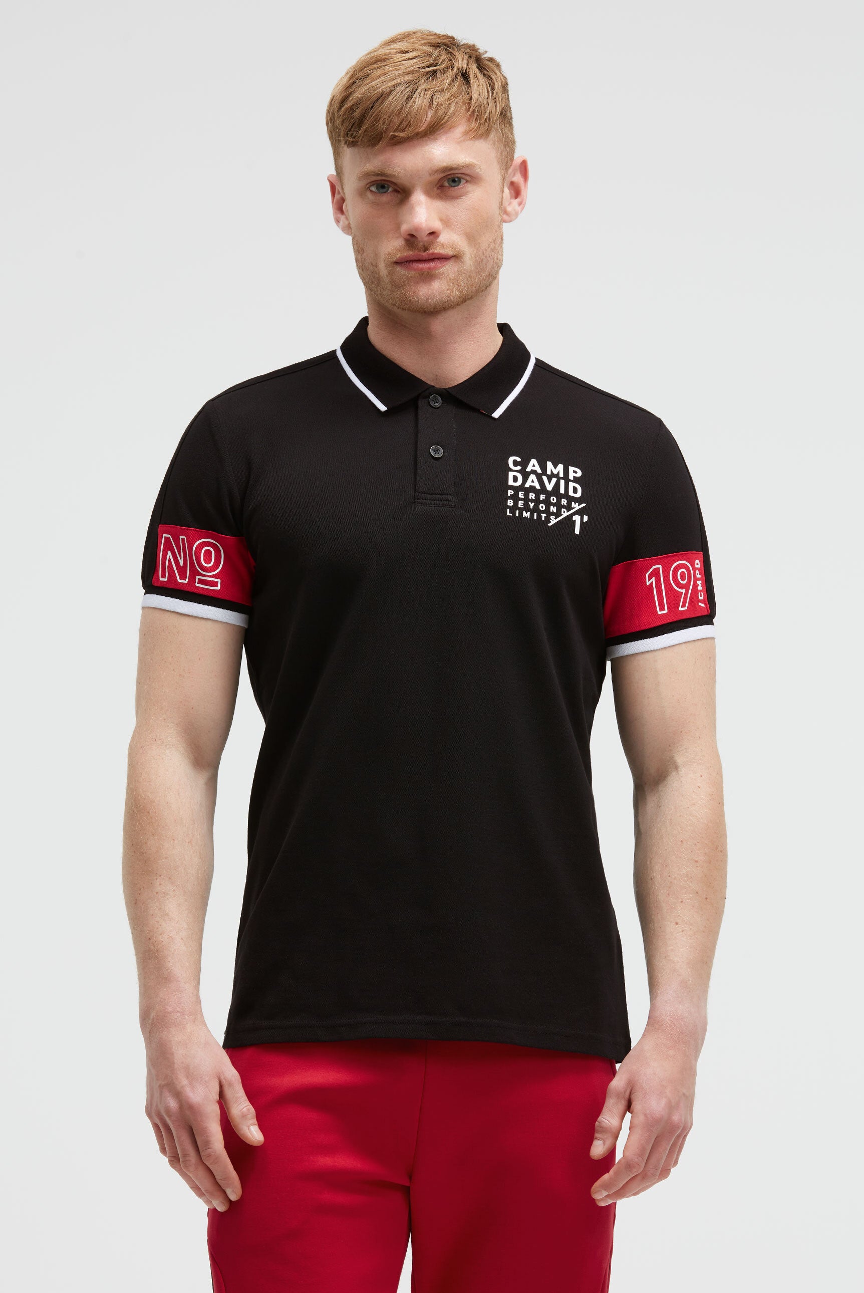 Polo pique z colour-blocking
