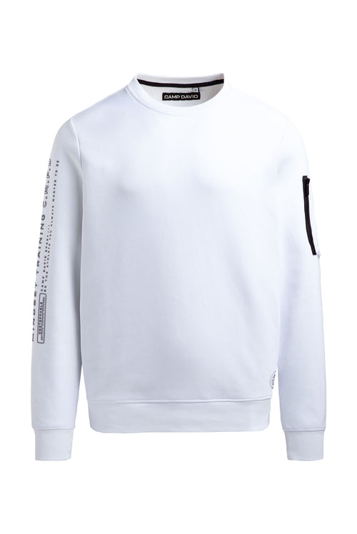 Bluza z interlocku z kieszenią na rękawie i nadrukiem