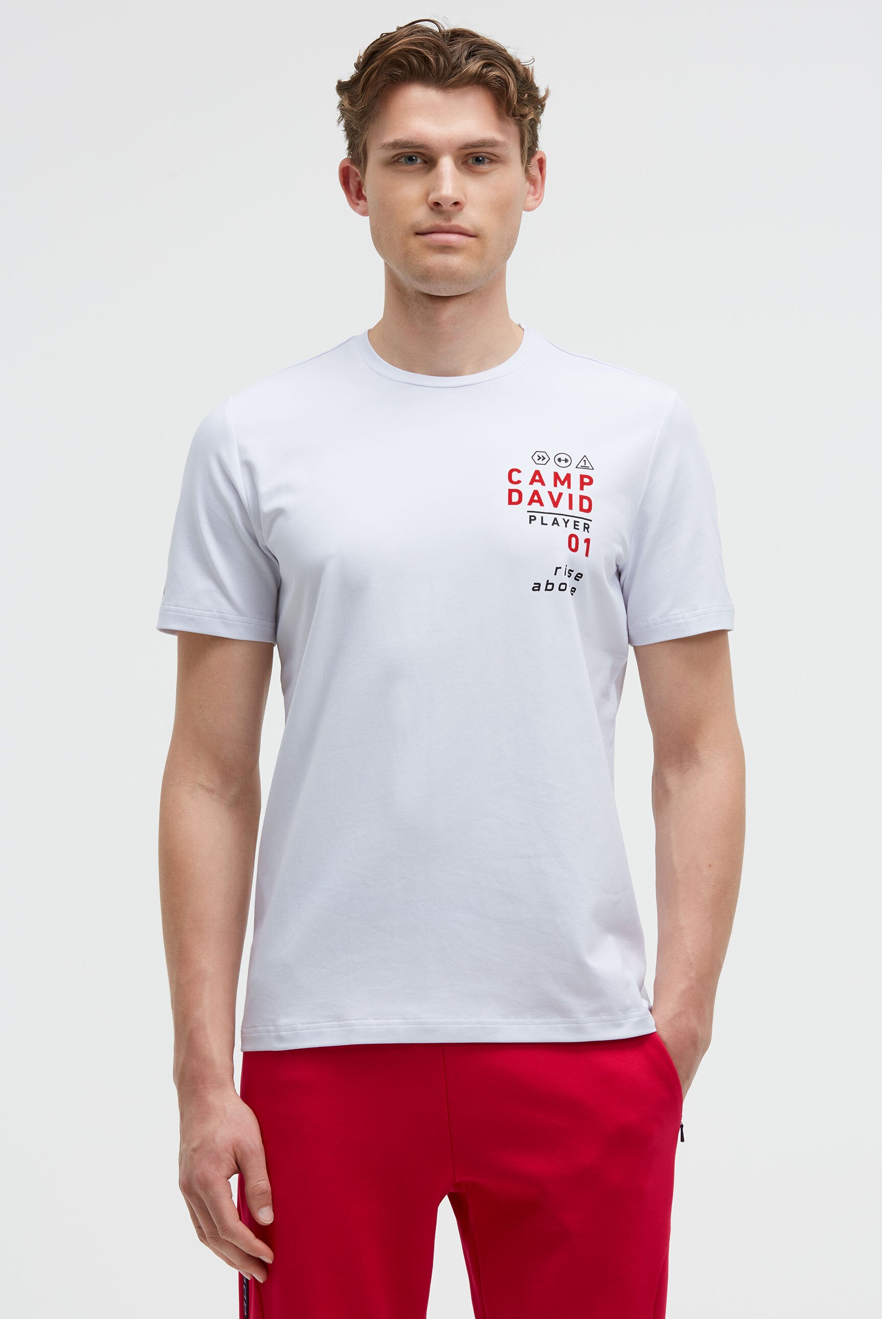 T-shirt z okrągłym dekoltem i nadrukiem na plecach