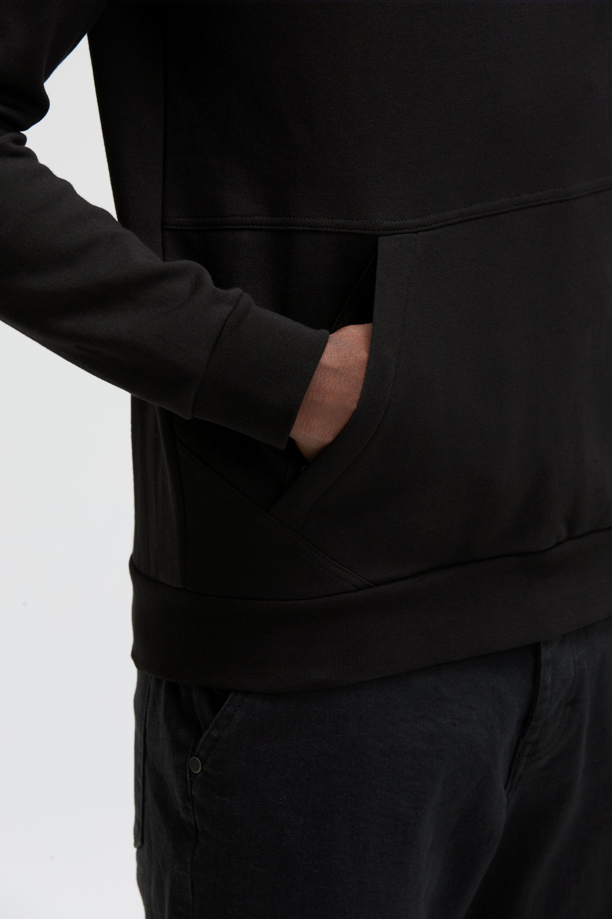 Bluza z kapturem z interlocku z nadrukiem na plecach - 6