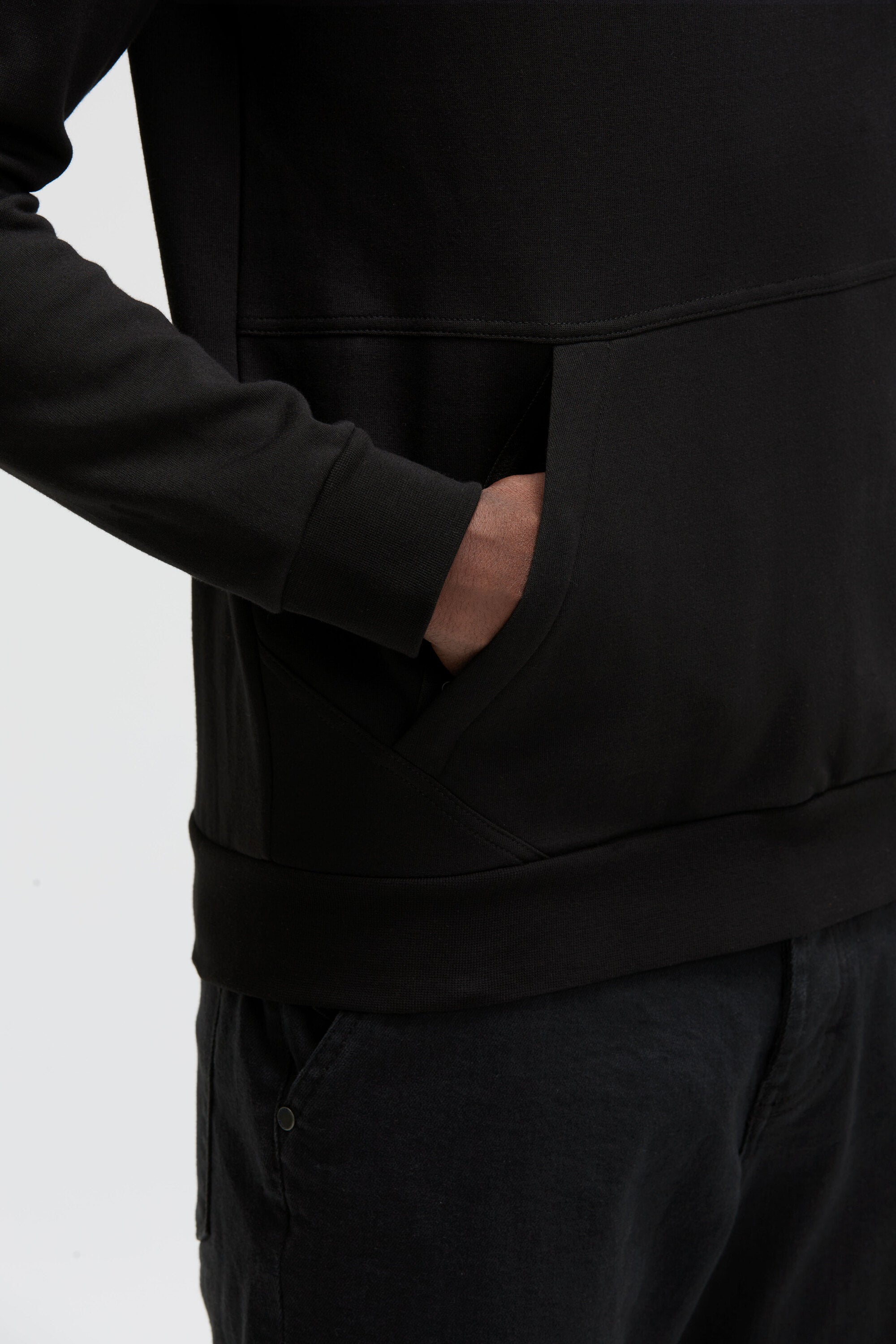 Bluza z kapturem z interlocku z nadrukiem na plecach