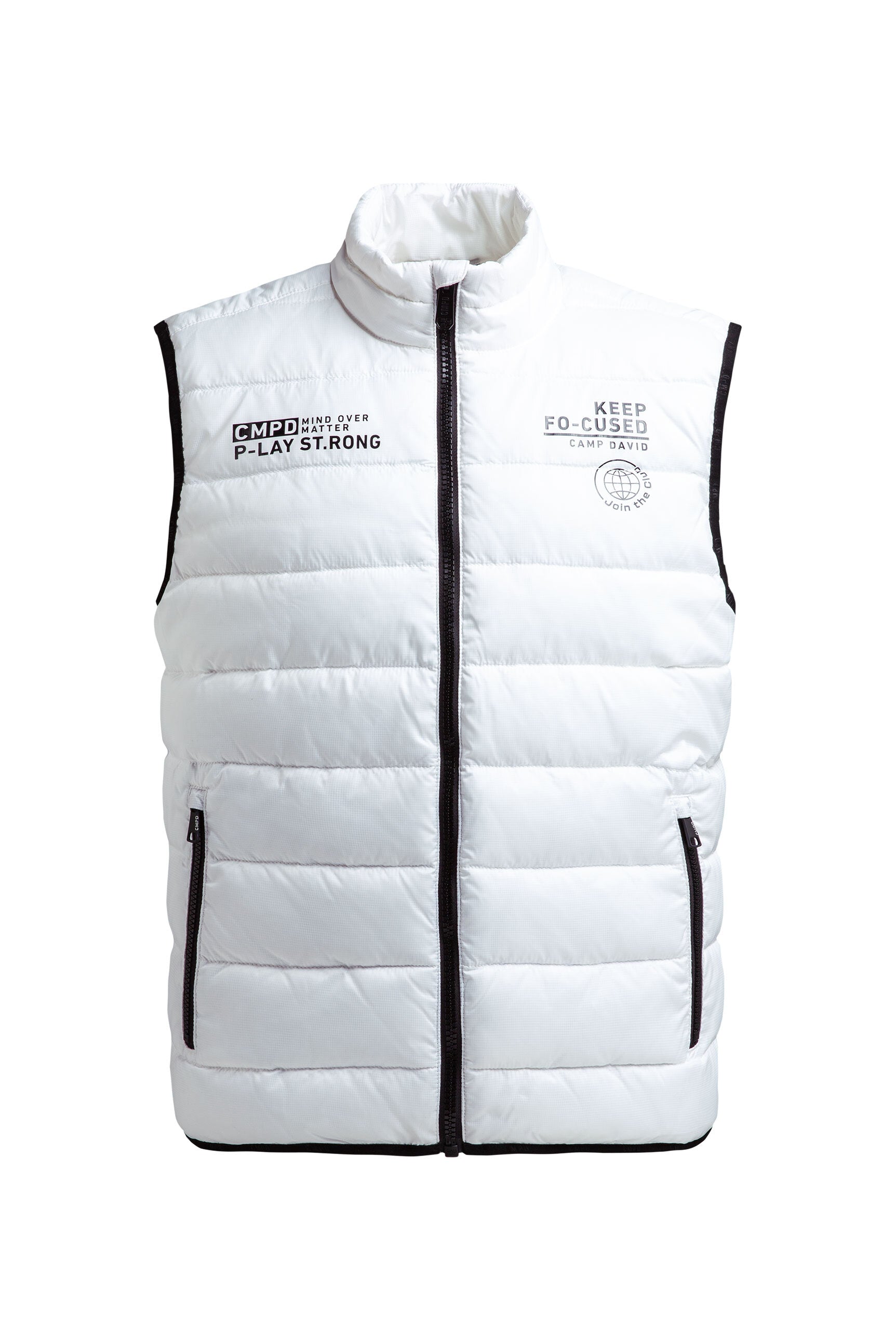 Kamizelka outdoorowa z miksem materiałów i błyszczącymi nadrukami - 1