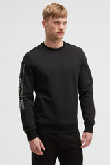 Bluza z interlocku z kieszenią na rękawie i nadrukiem