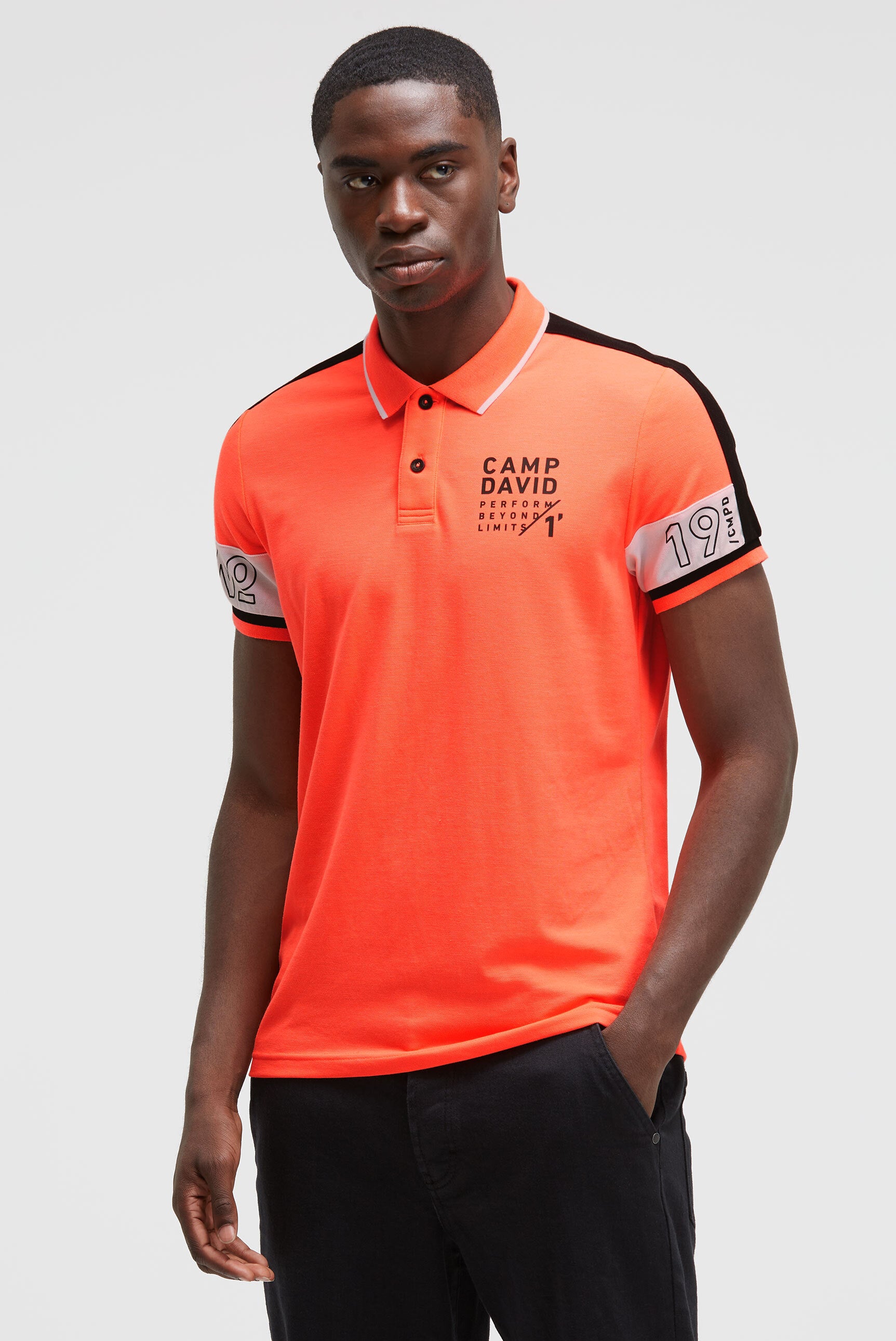 Polo pique z colour-blocking