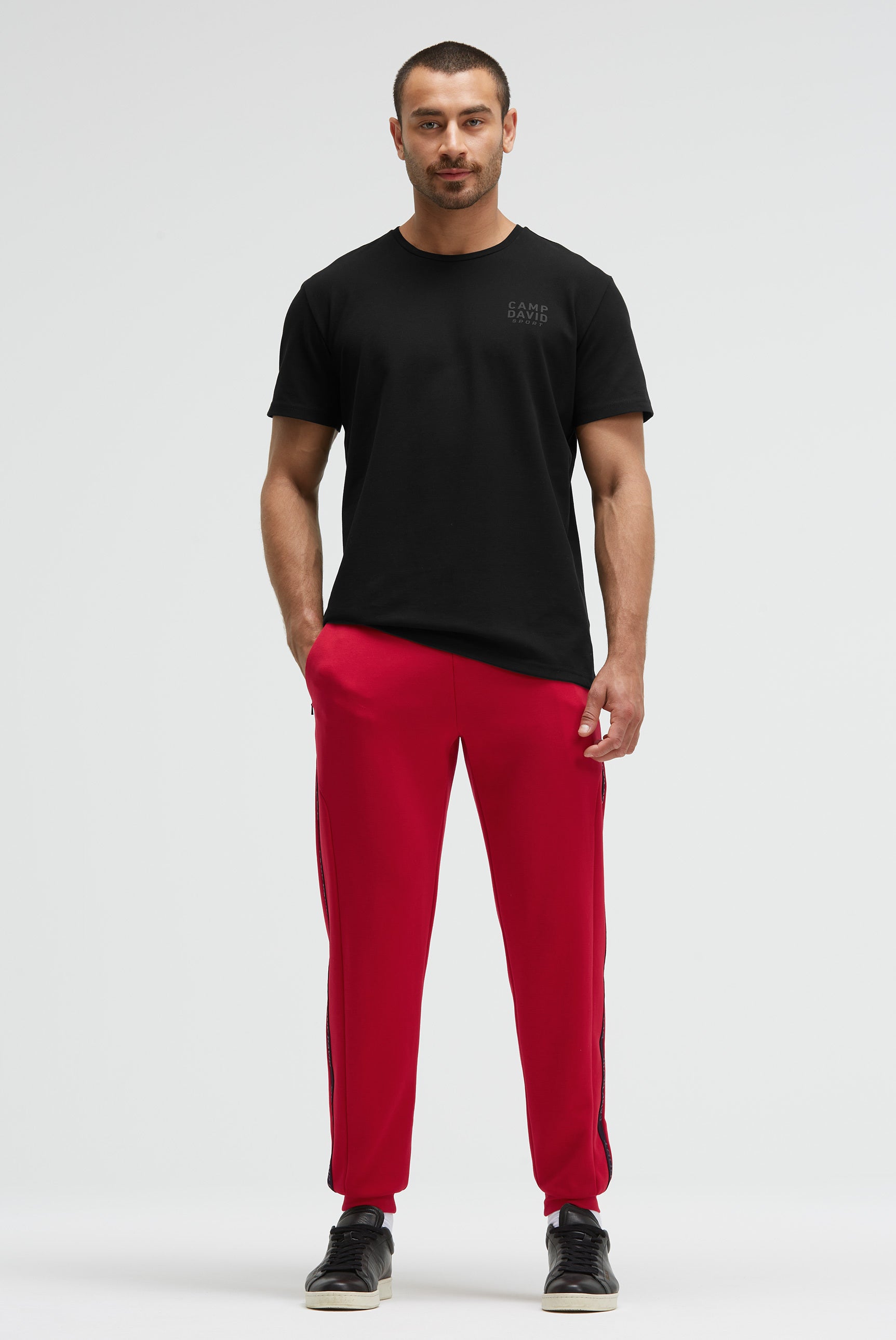 Spodnie treningowe z interlocku z bocznymi taśmami - 3