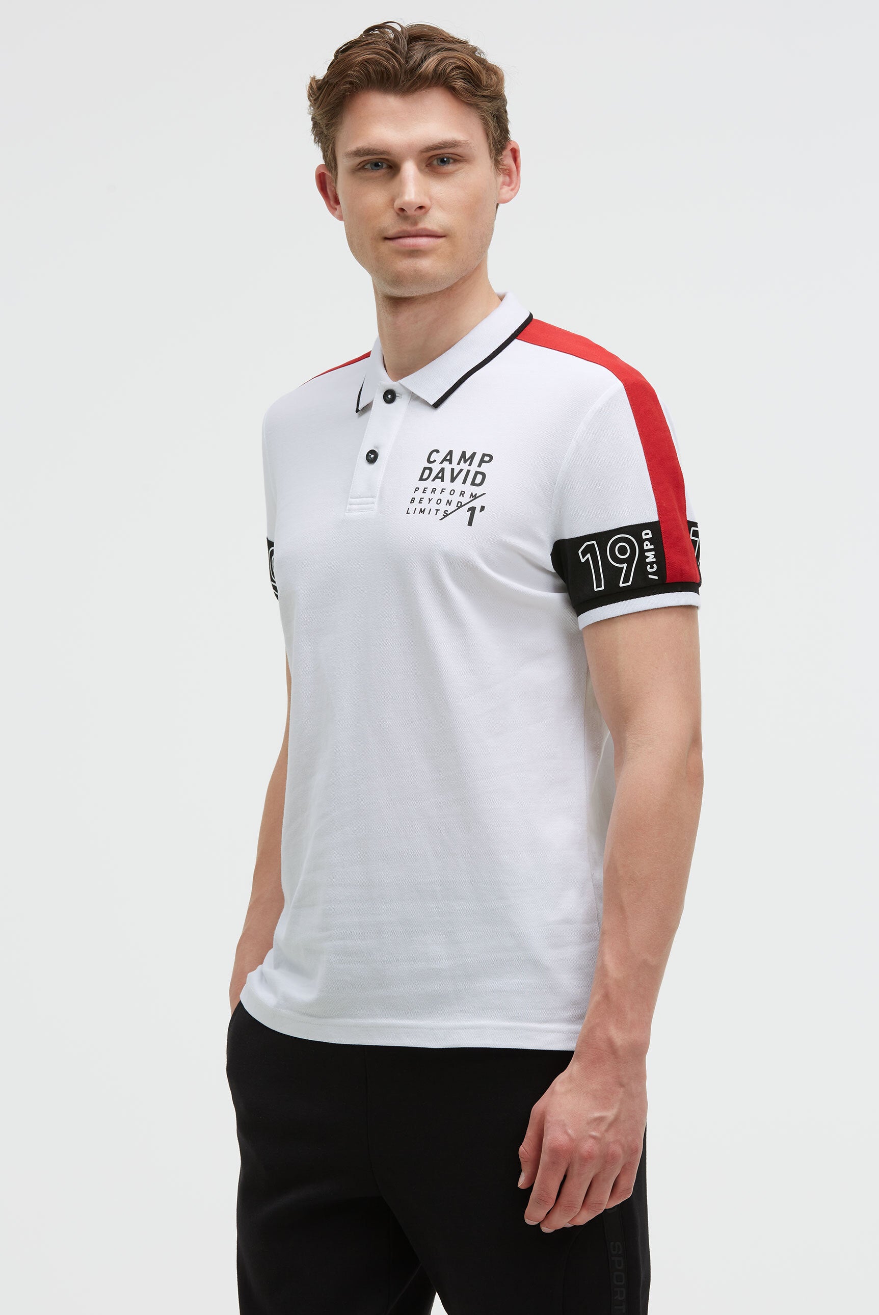Polo pique z colour-blocking