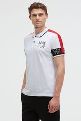 Polo pique z colour-blocking