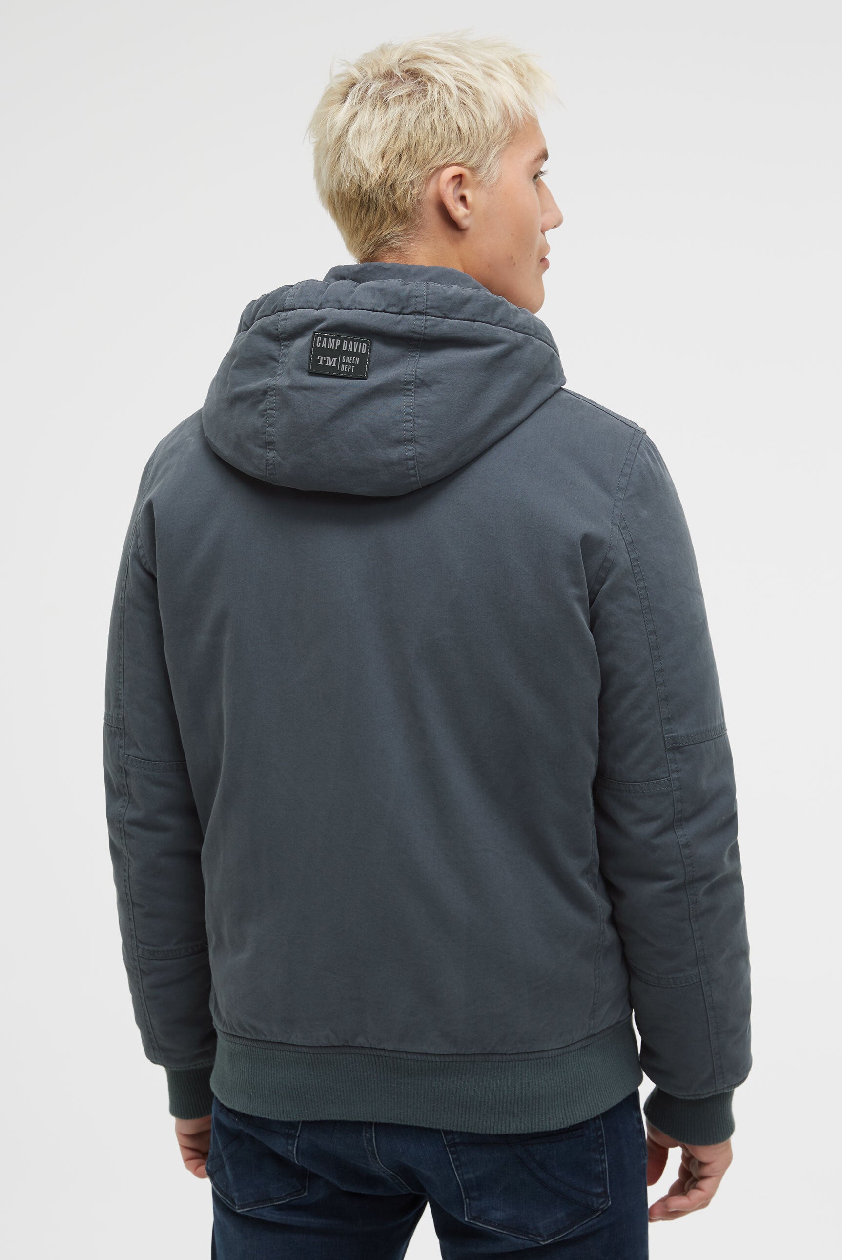 Pikowany bluzon z kapturem i grafikami - 5