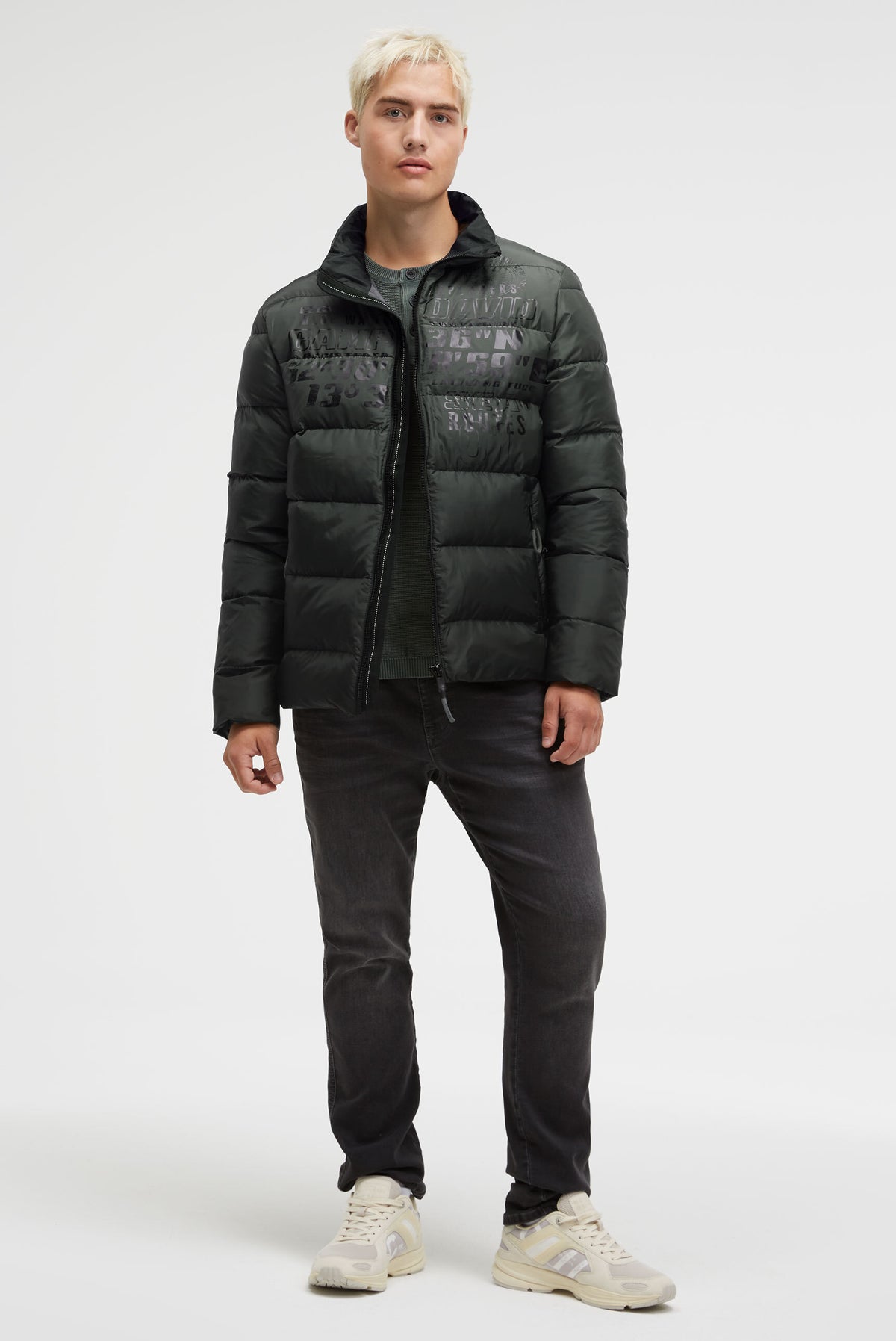 Steppjacke mit Dip-Dye-Effekt und Logo Prints dark forest