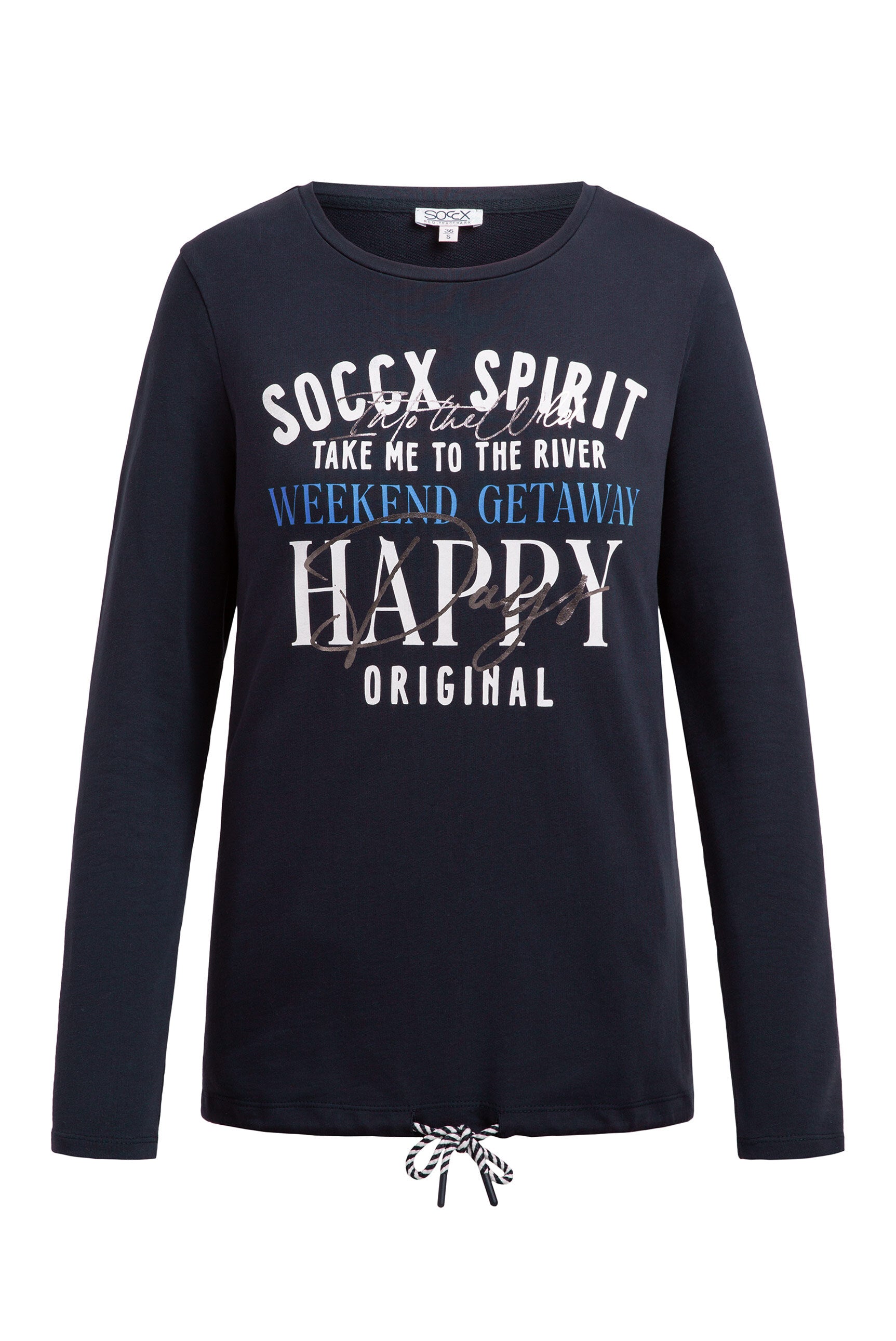 Sweatshirt z grafiką i sznurkiem w dole - 1