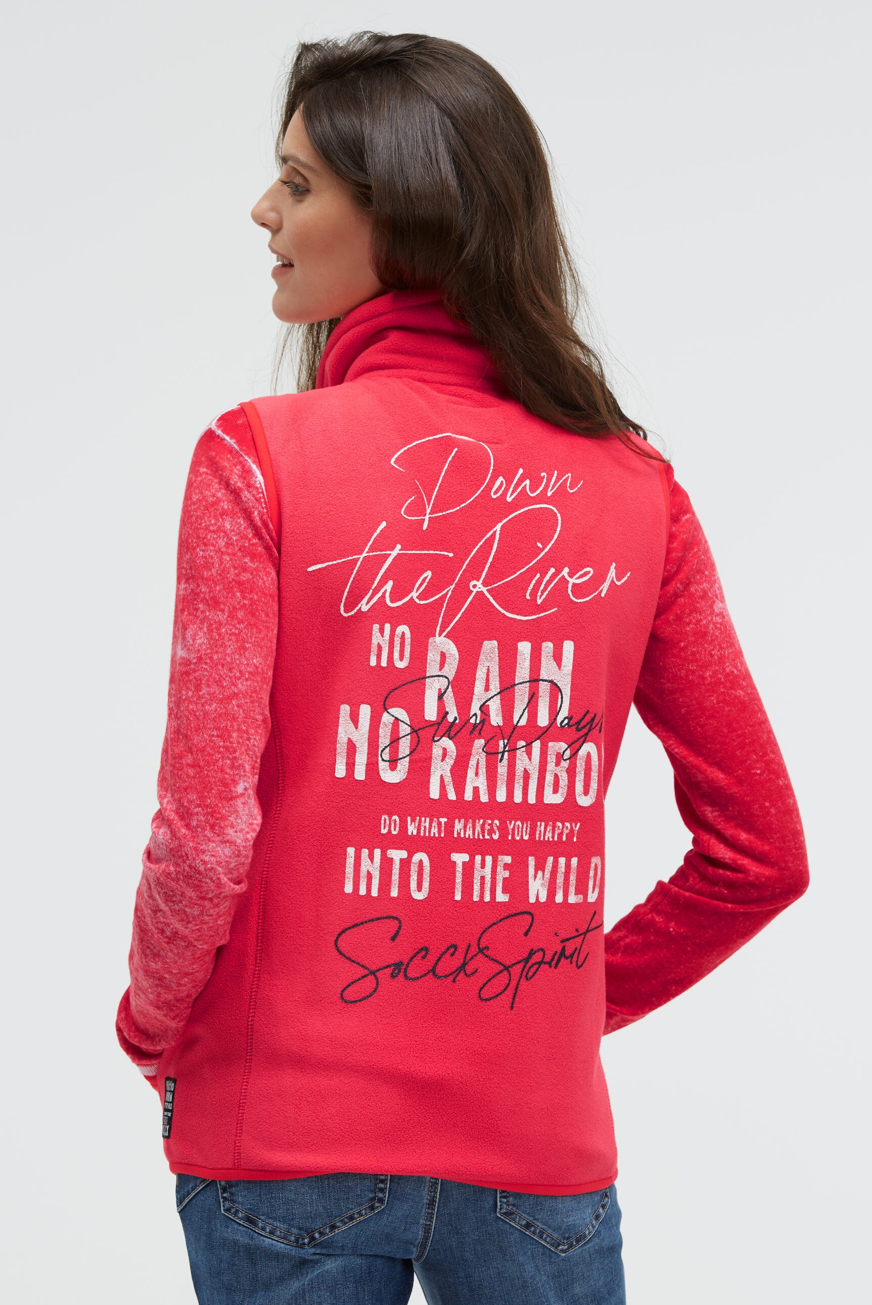 Kamizelka polarowa z grafiką na plecach - 2