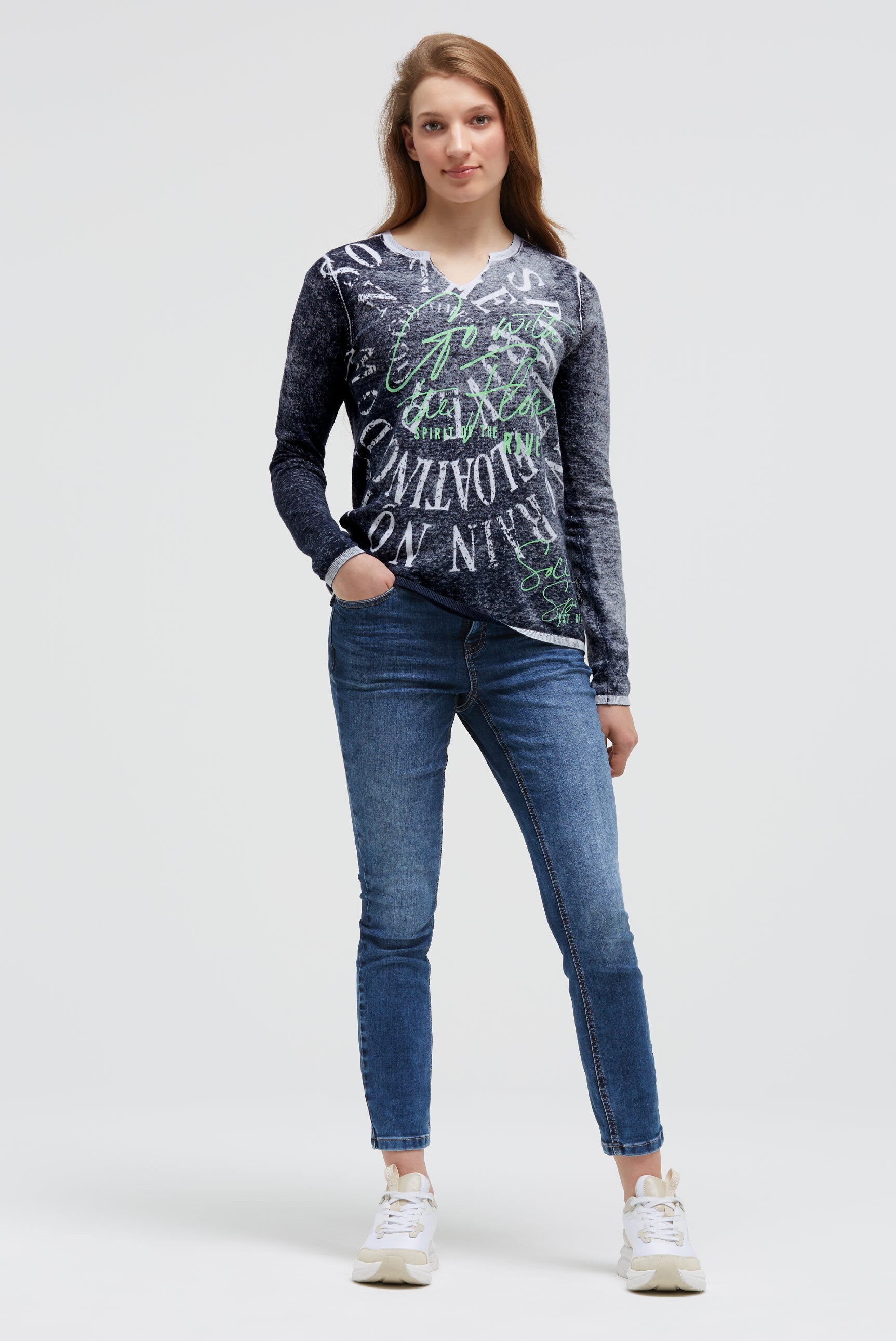 Pullover mit Inside Print und Acid-Effekten - 3