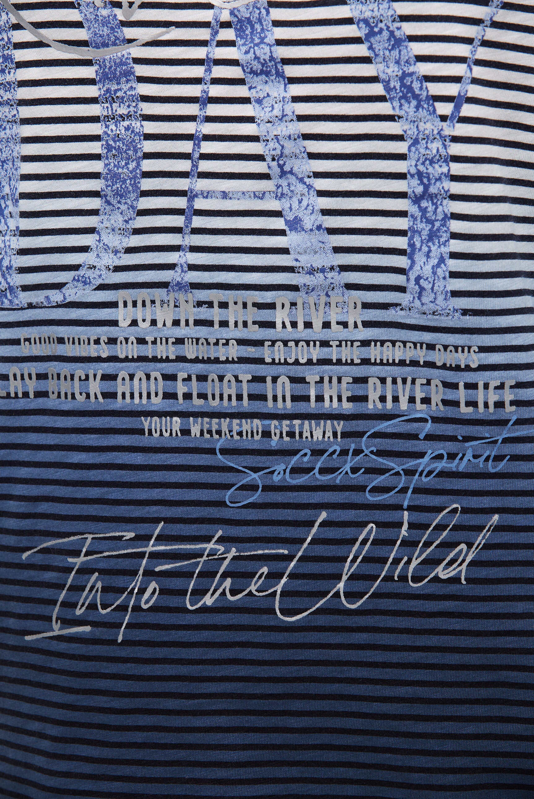 Koszulka w paski z efektem dip-dye i grafiką - 6