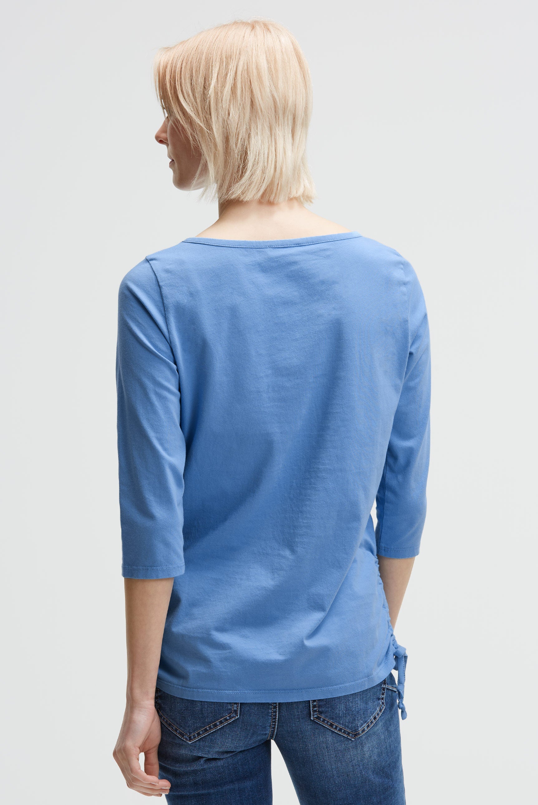 Koszulka z okrągłym dekoltem, rękawy 3/4 i marszczenie po bokach - 5