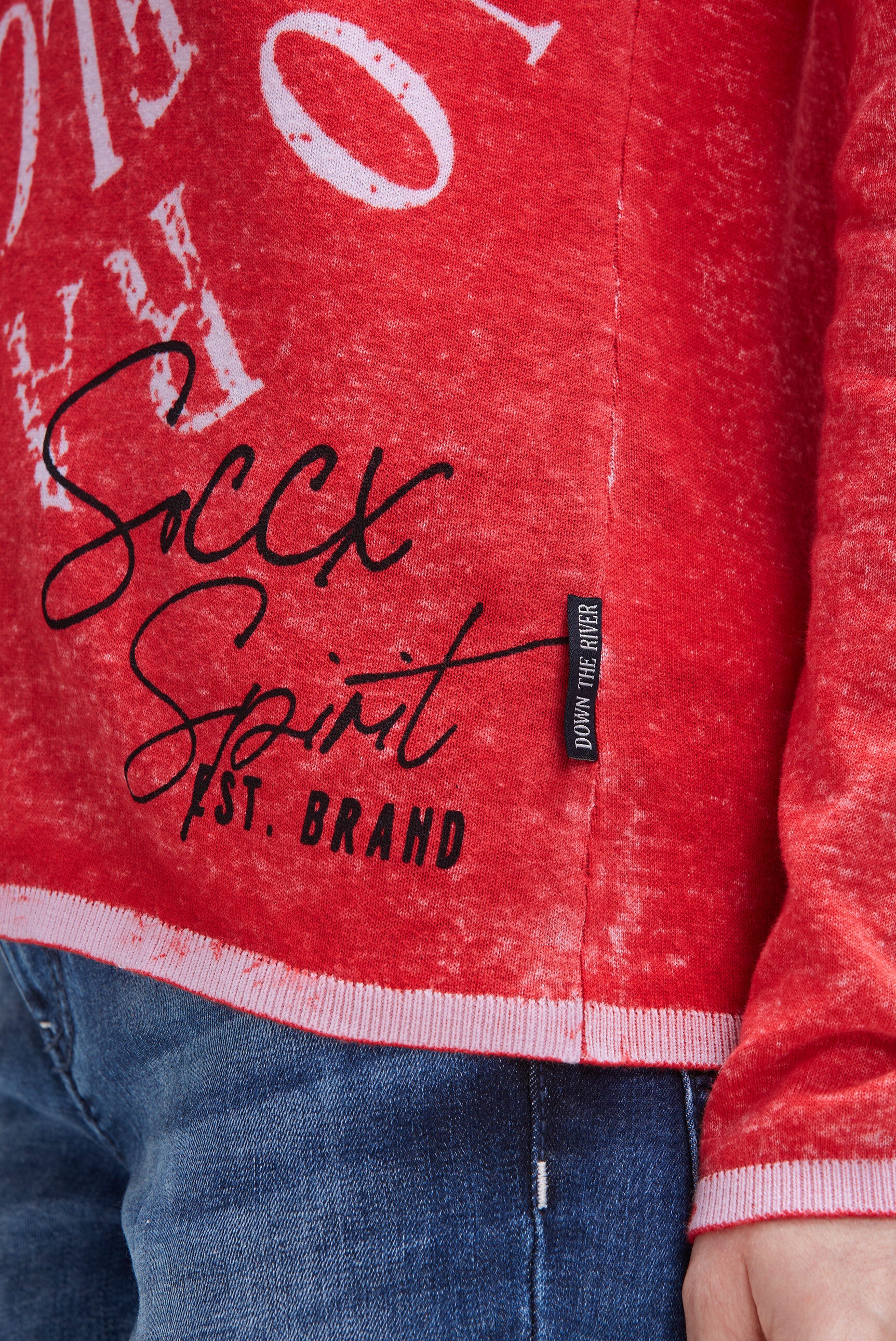 Pullover mit Inside Print und Acid-Effekten