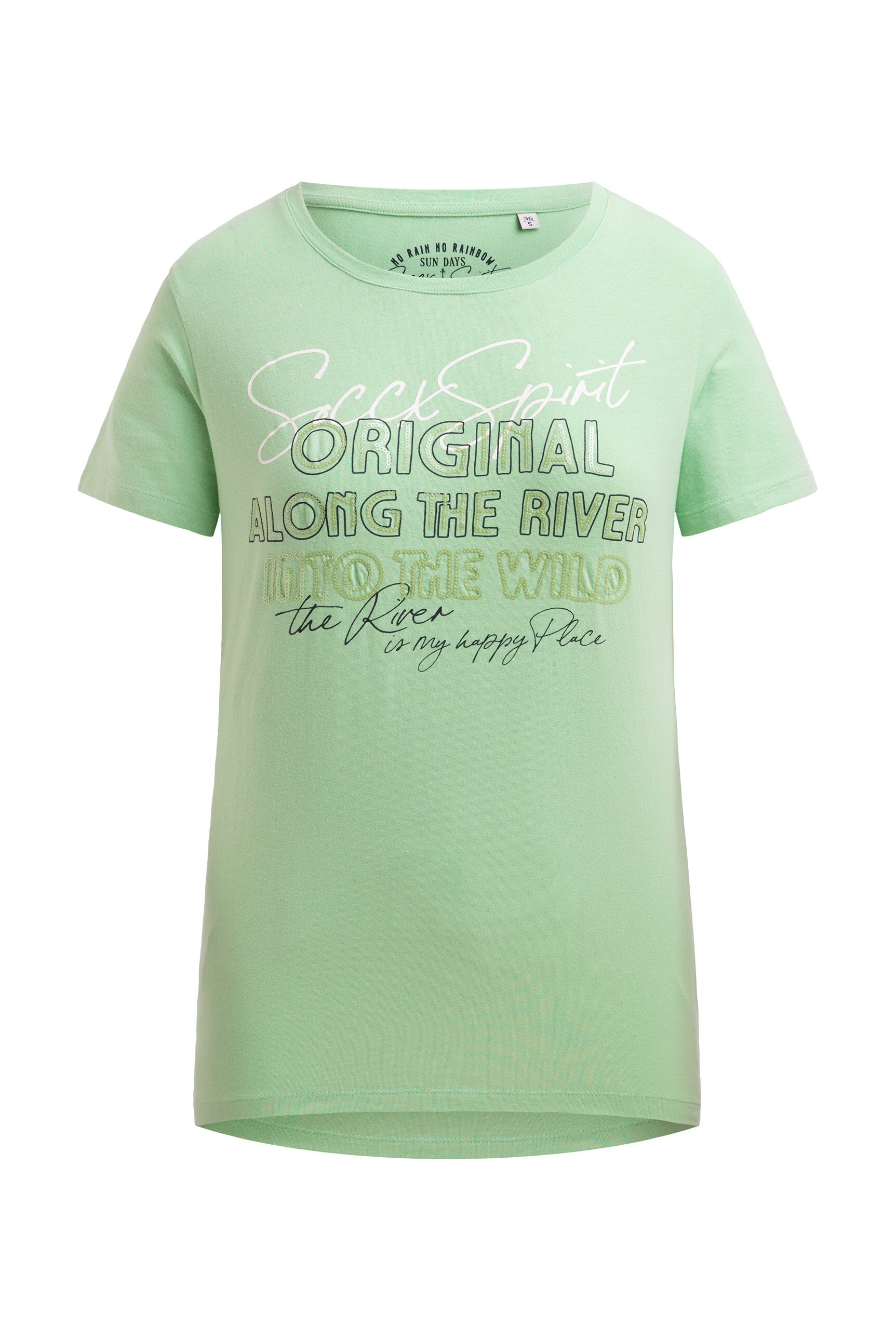 T-shirt z nadrukiem i detalami z cekinów