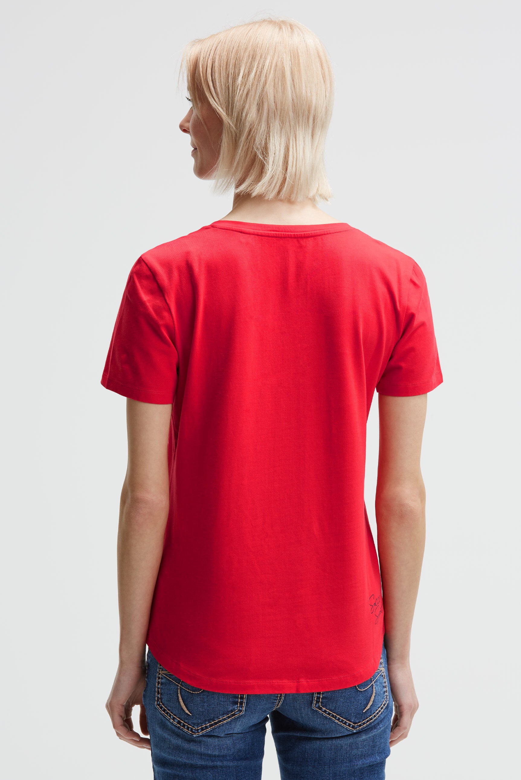 T-shirt z nadrukiem i detalami z cekinów - 5