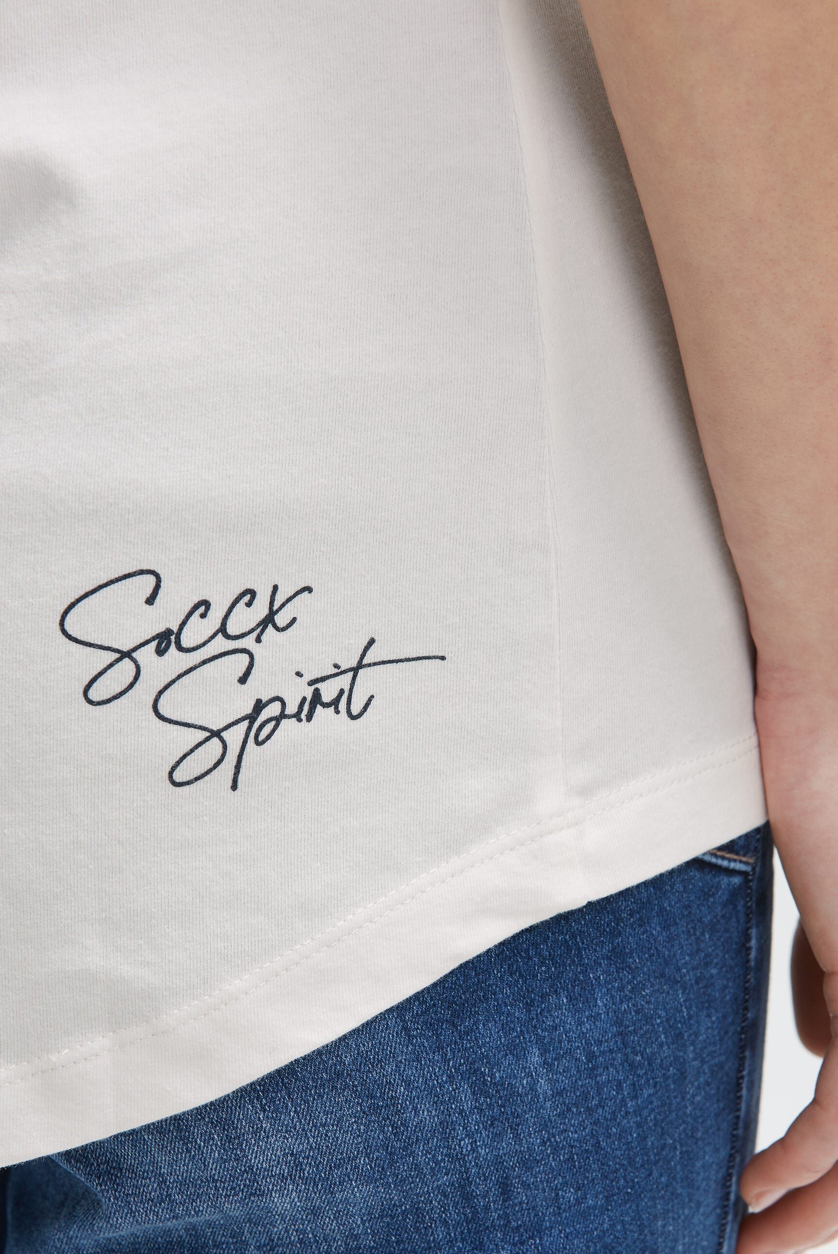 T-shirt z nadrukiem i detalami z cekinów - 7