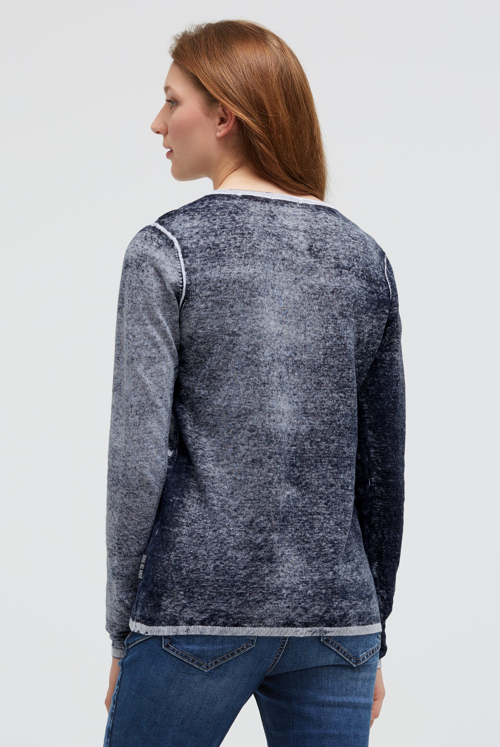Pullover mit Inside Print und Acid-Effekten