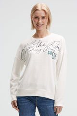 Flauschpullover mit Wording Print