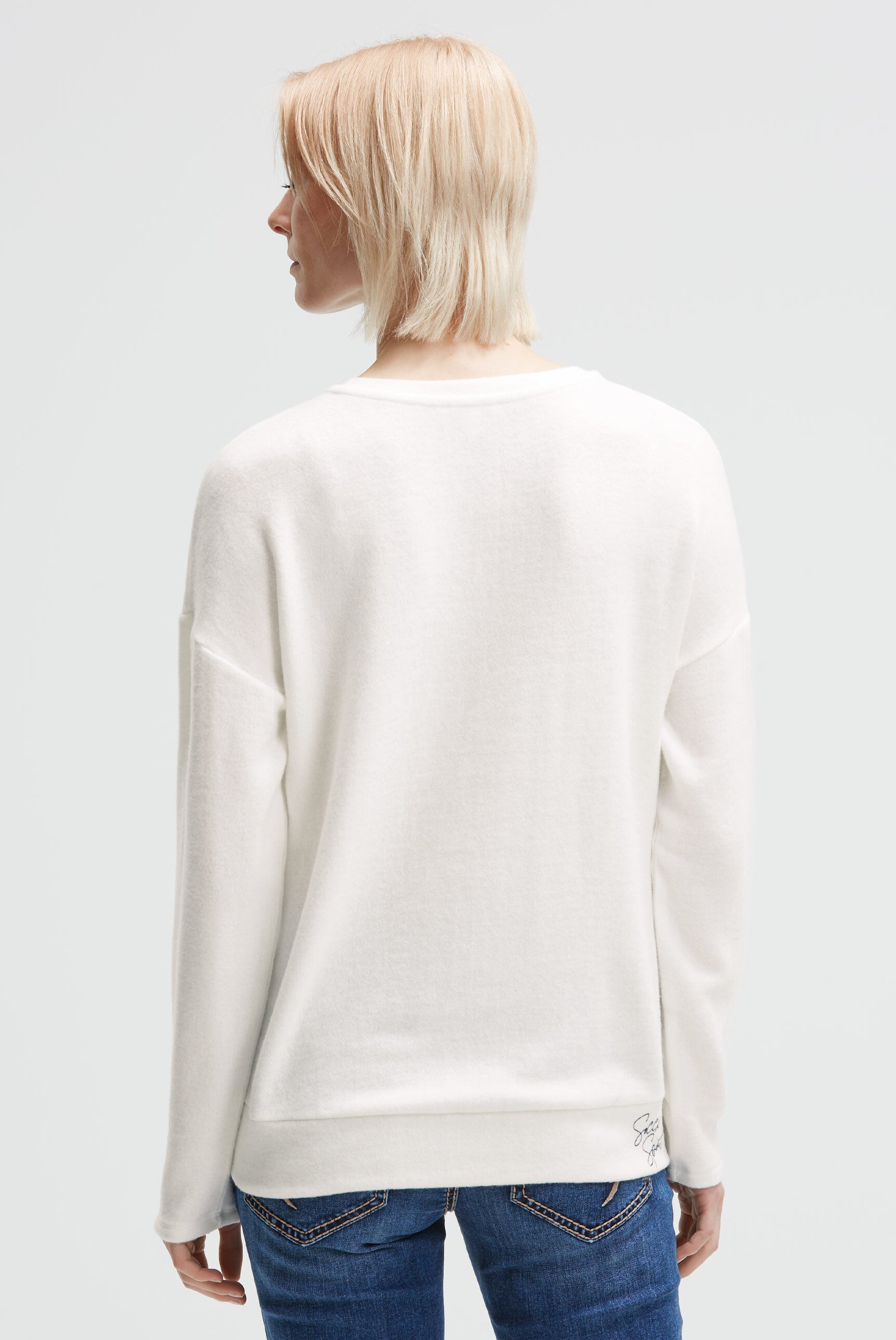 Flauschpullover mit Wording Print - 5