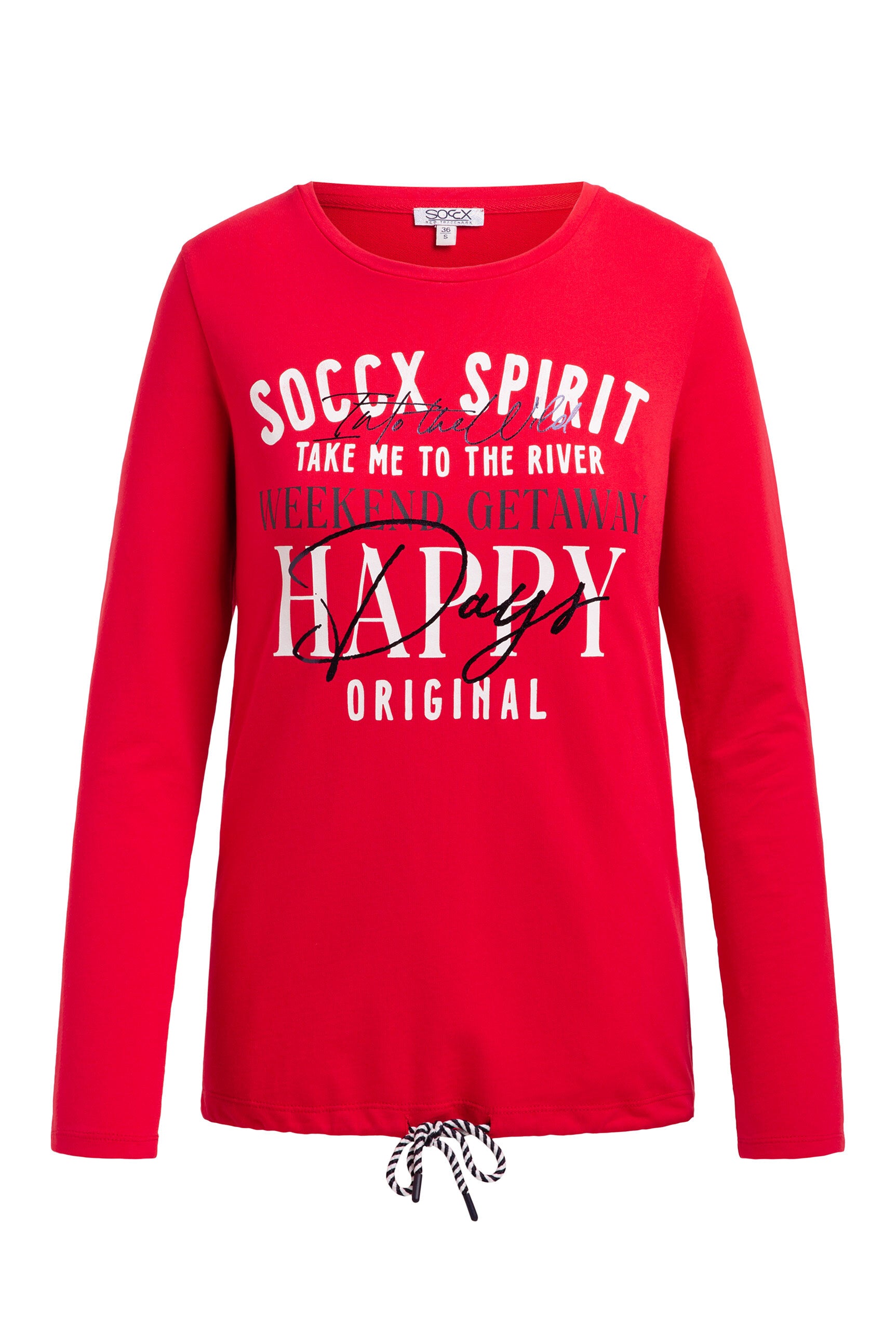 Sweatshirt z grafiką i sznurkiem w dole